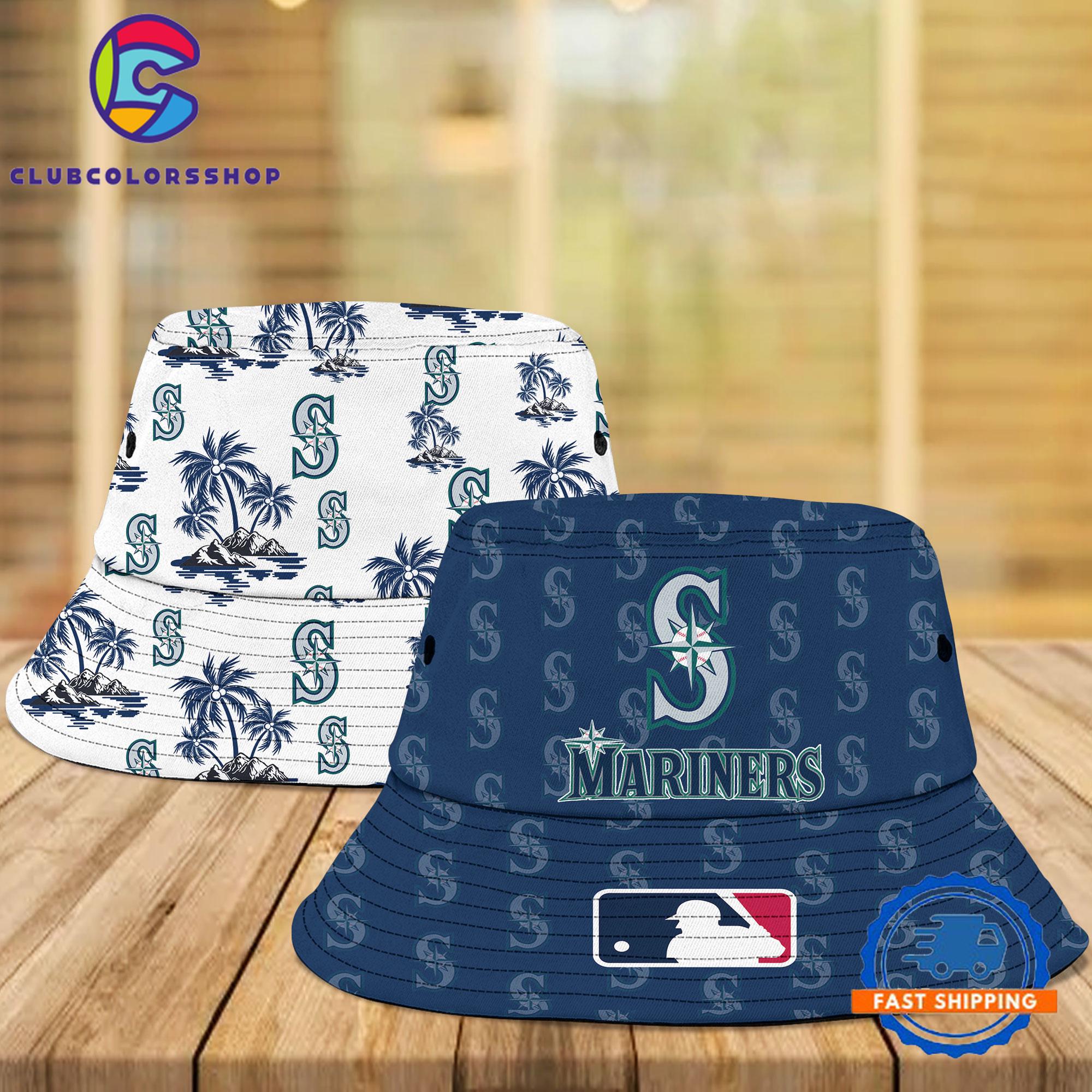 MLB Seattle Mariners Bucket Hats, Baseball Two Sided Design Fisherman’s Hat