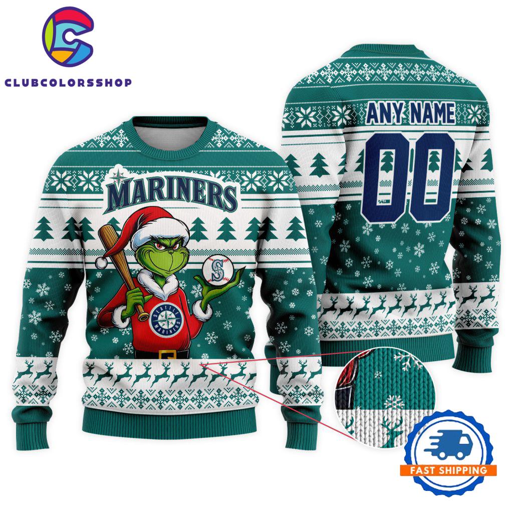 MLB Seattle Mariners Special Grinch Christmas Ugly Sweater Design