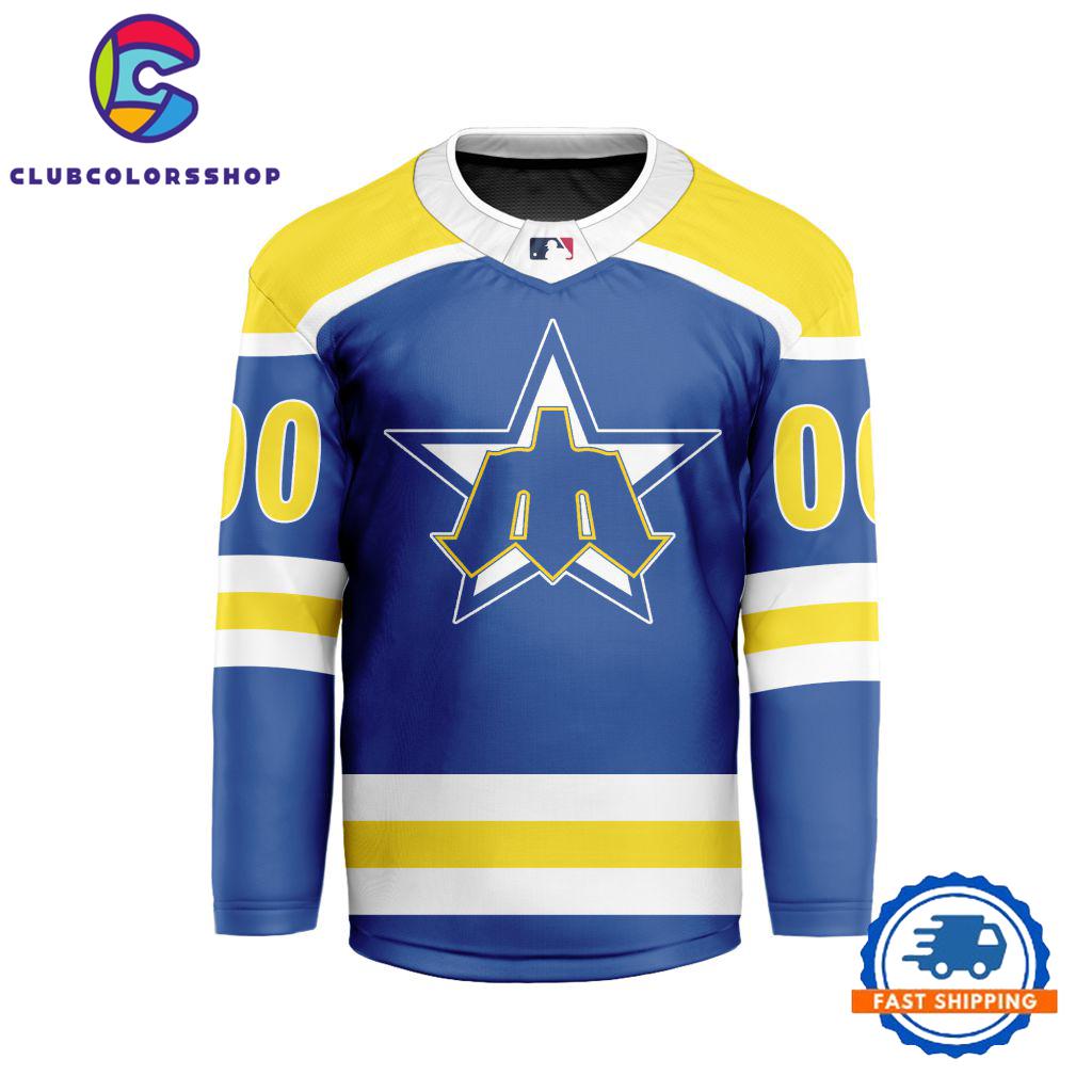MLB Seattle Mariners Special Hockey Jersey Design Concept