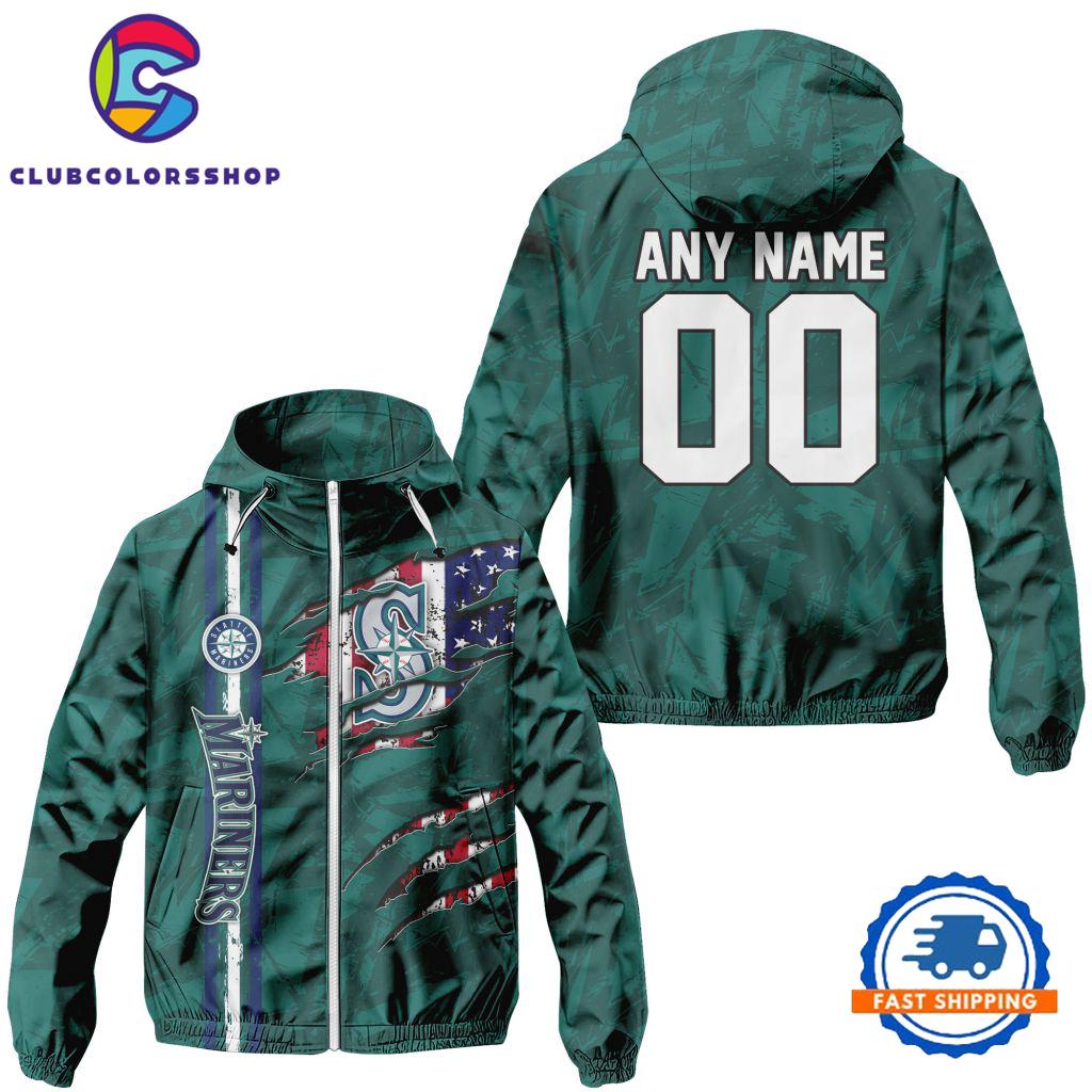 MLB Seattle Mariners Special Windbreaker Outdoor Jacket, Baseball Team Jacket
