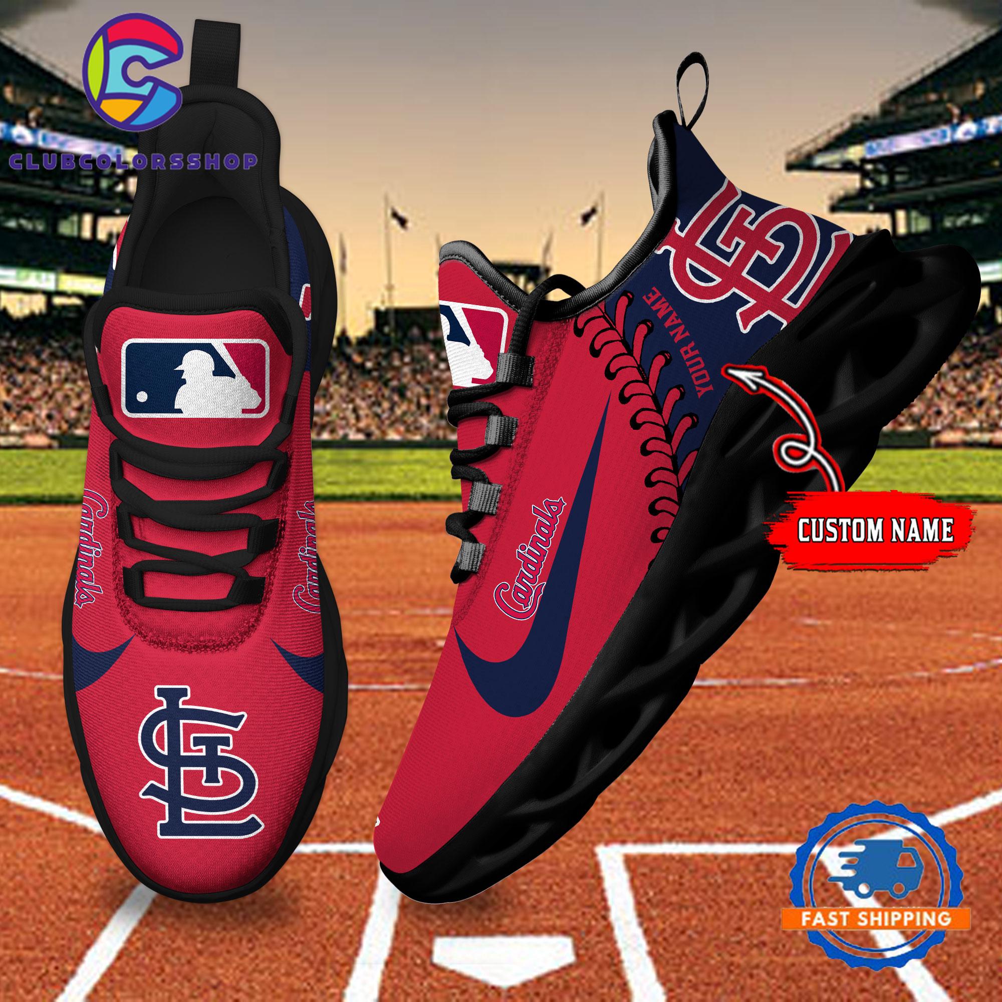MLB St Louis Cardinals Baseball Logo Team Custom Max Soul Shoes