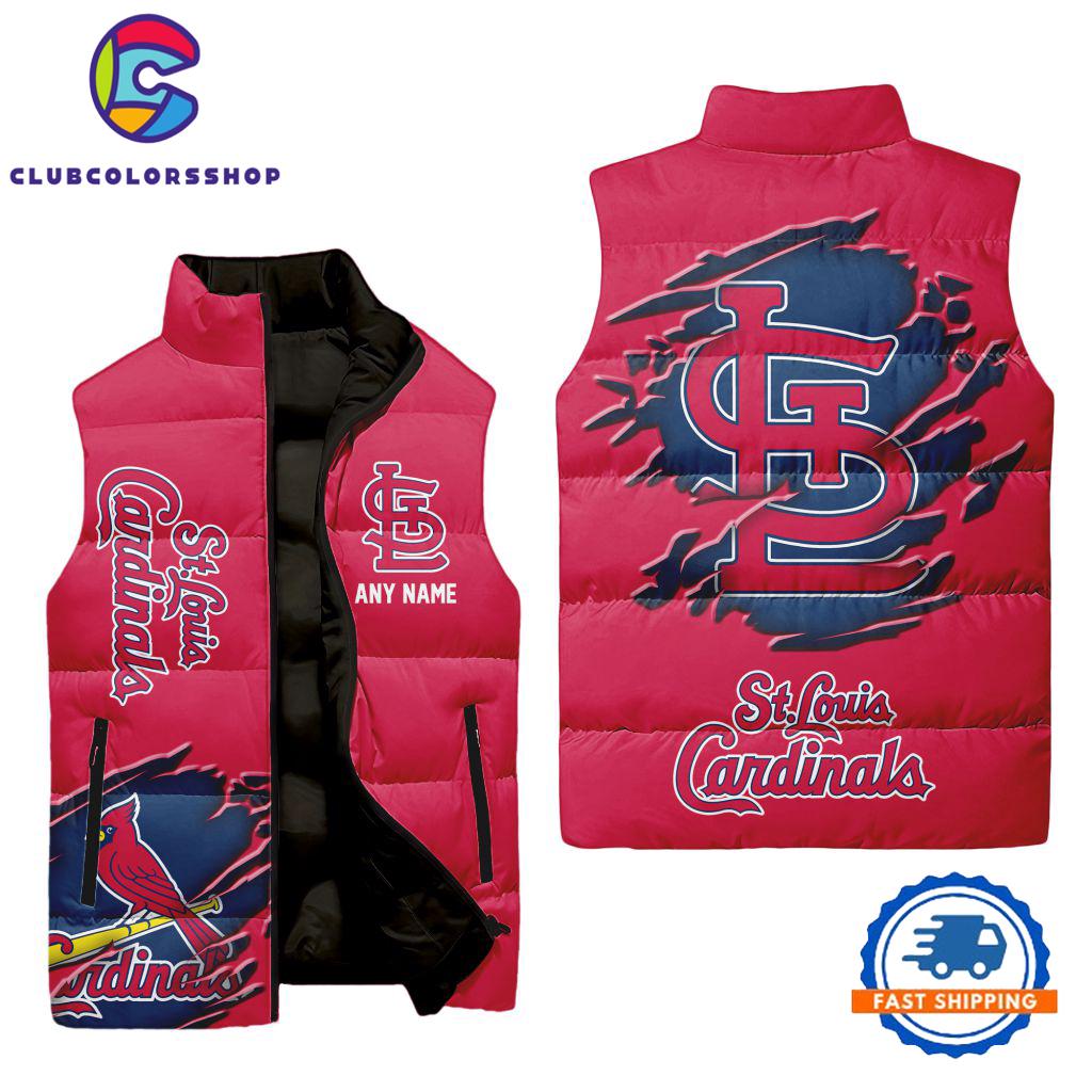 MLB St. Louis Cardinals Personalized Baseball Team Sleeveless Puffer Jacket