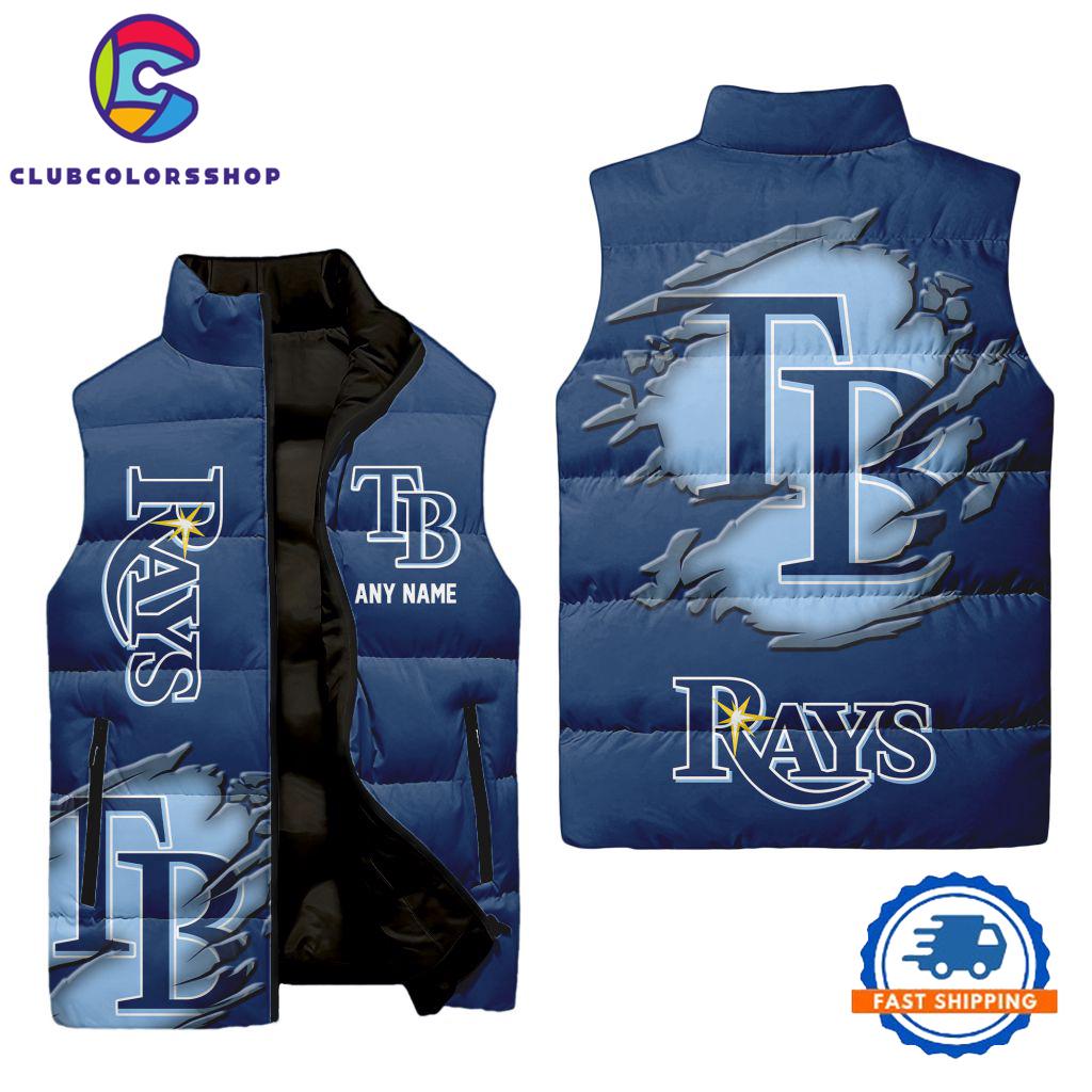 MLB Tampa Bay Rays Personalized Baseball Team Sleeveless Puffer Jacket