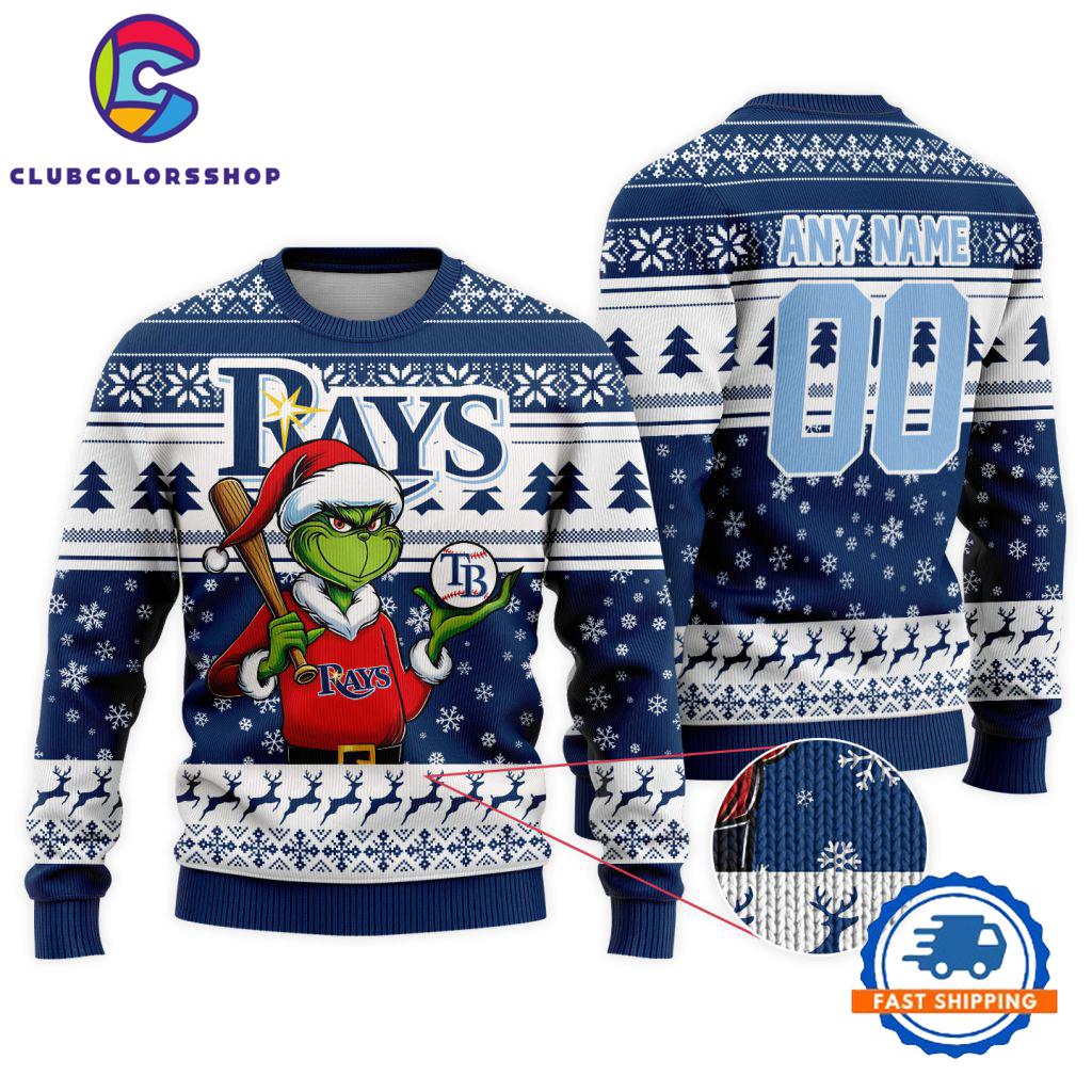 MLB Tampa Bay Rays Special Grinch Christmas Ugly Sweater Design