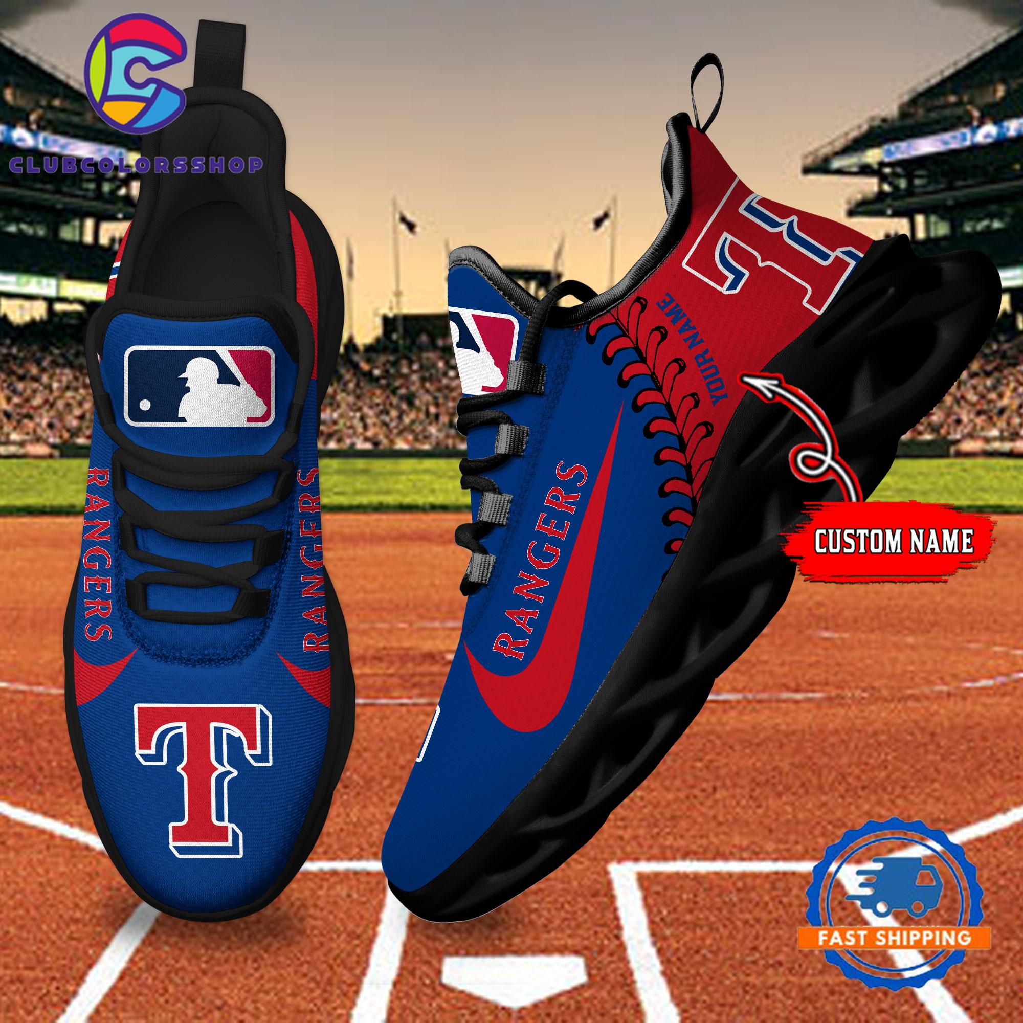 MLB Texas Rangers Baseball Logo Team Custom Max Soul Shoes