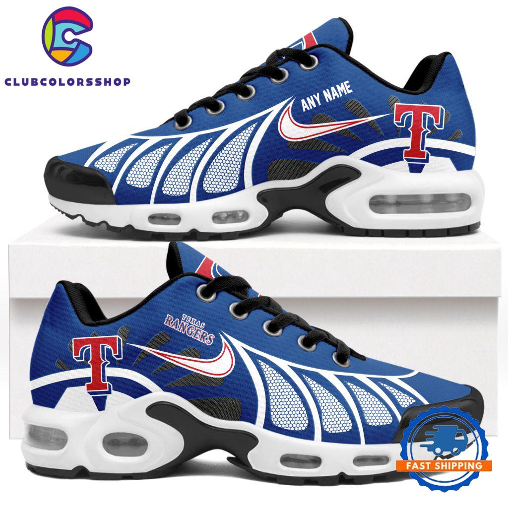 MLB Texas Rangers Personalized Air Max Plus Shoes, Baseball Team Logo TN Shoes Design