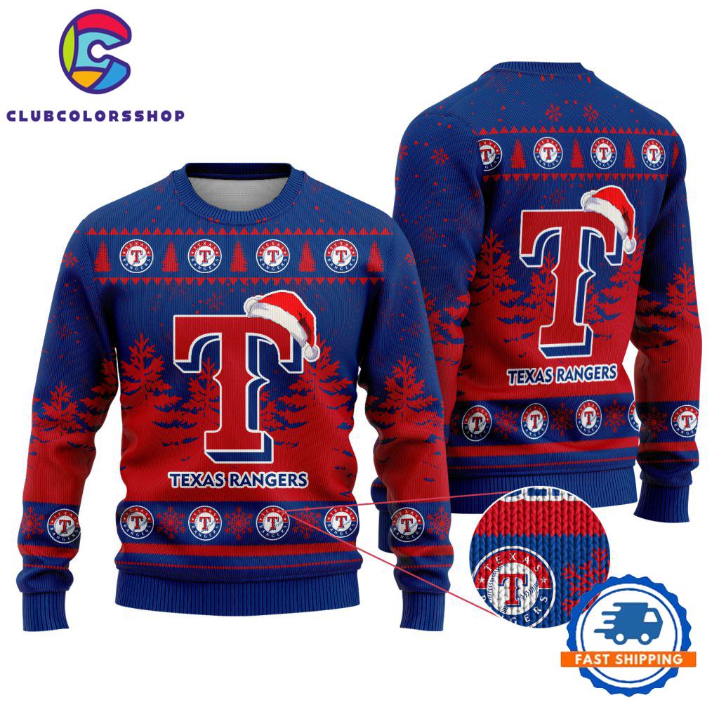 MLB Texas Rangers Special Baseball Team Christmas Ugly Sweater Design
