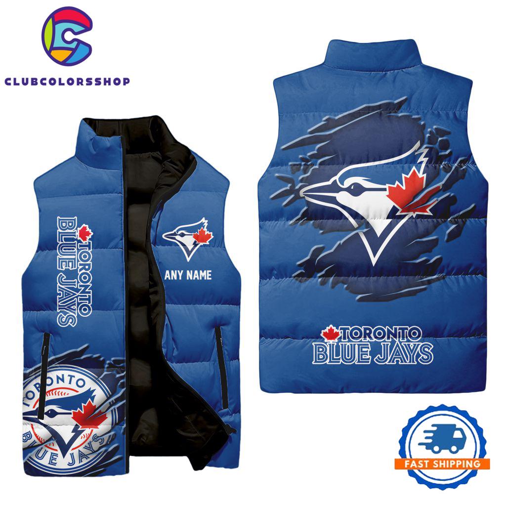 MLB Toronto Blue Jays Personalized Baseball Team Sleeveless Puffer Jacket