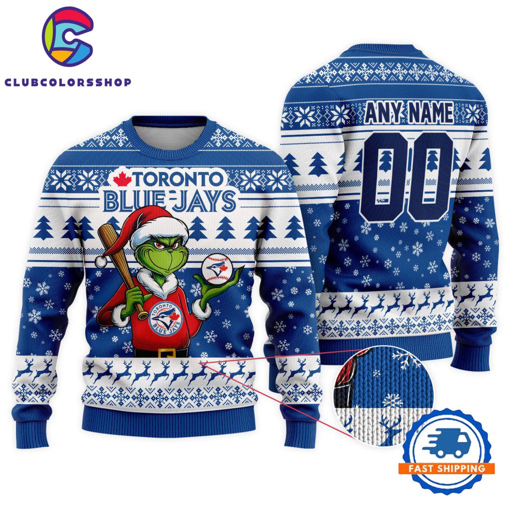 MLB Toronto Blue Jays Special Grinch Christmas Ugly Sweater Design