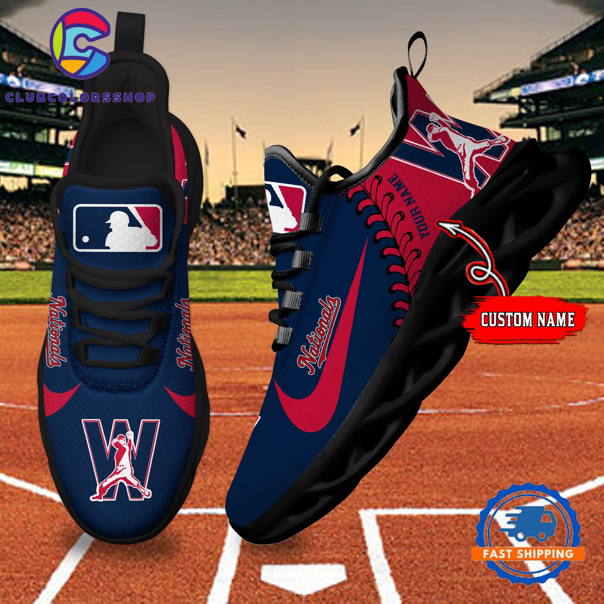 MLB Washington Nationals Baseball Logo Team Custom Max Soul Shoes