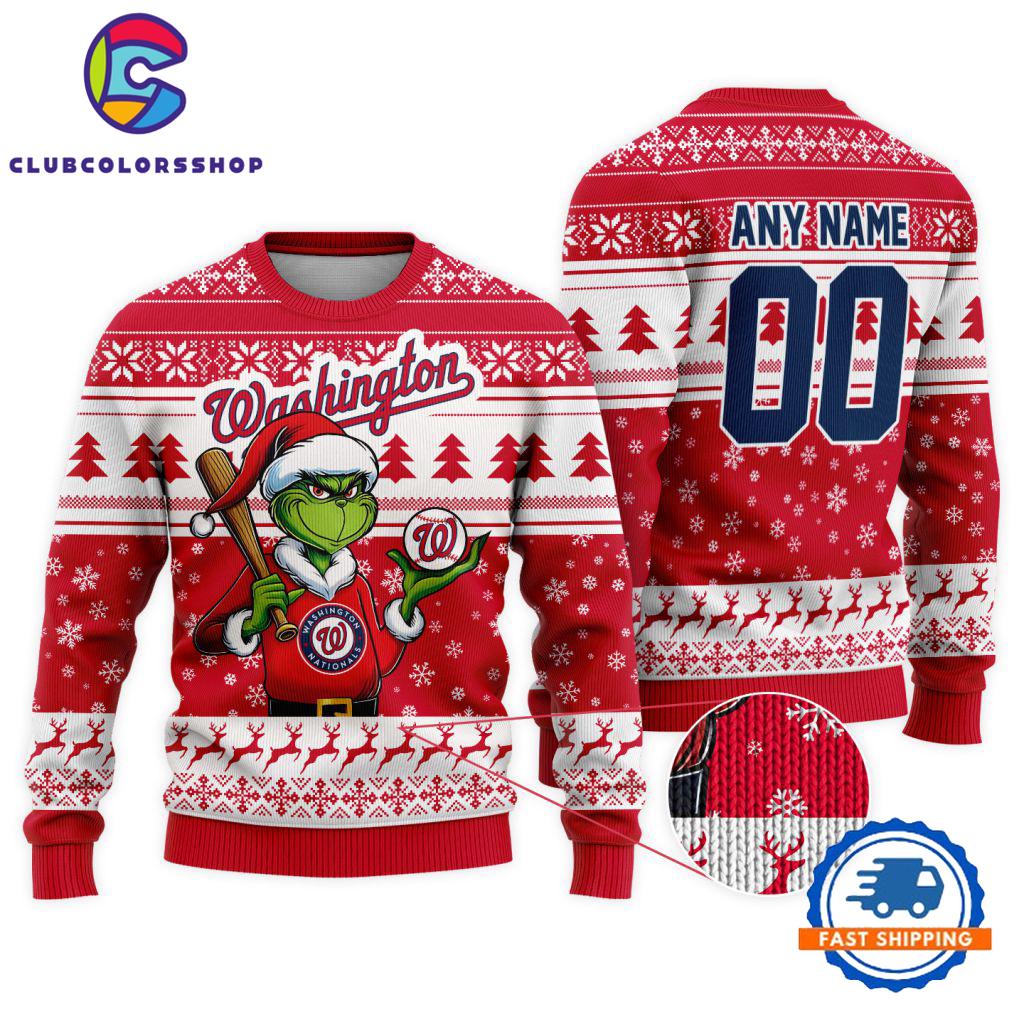 MLB Washington Nationals Special Grinch Christmas Ugly Sweater Design