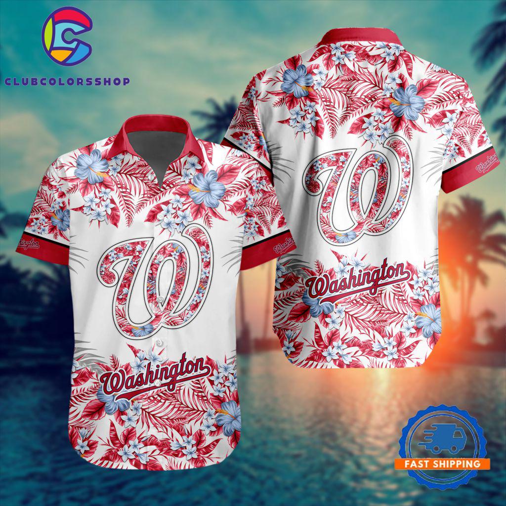 MLB Washington Nationals Special Tropical Flower Hawaiian Shirt, Baseball Team Button Shirt Design