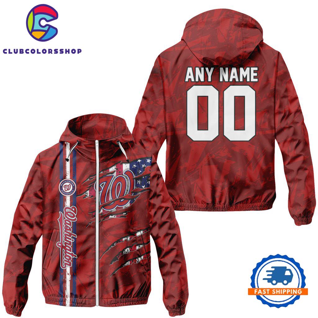 MLB Washington Nationals Special Windbreaker Outdoor Jacket, Baseball Team Jacket