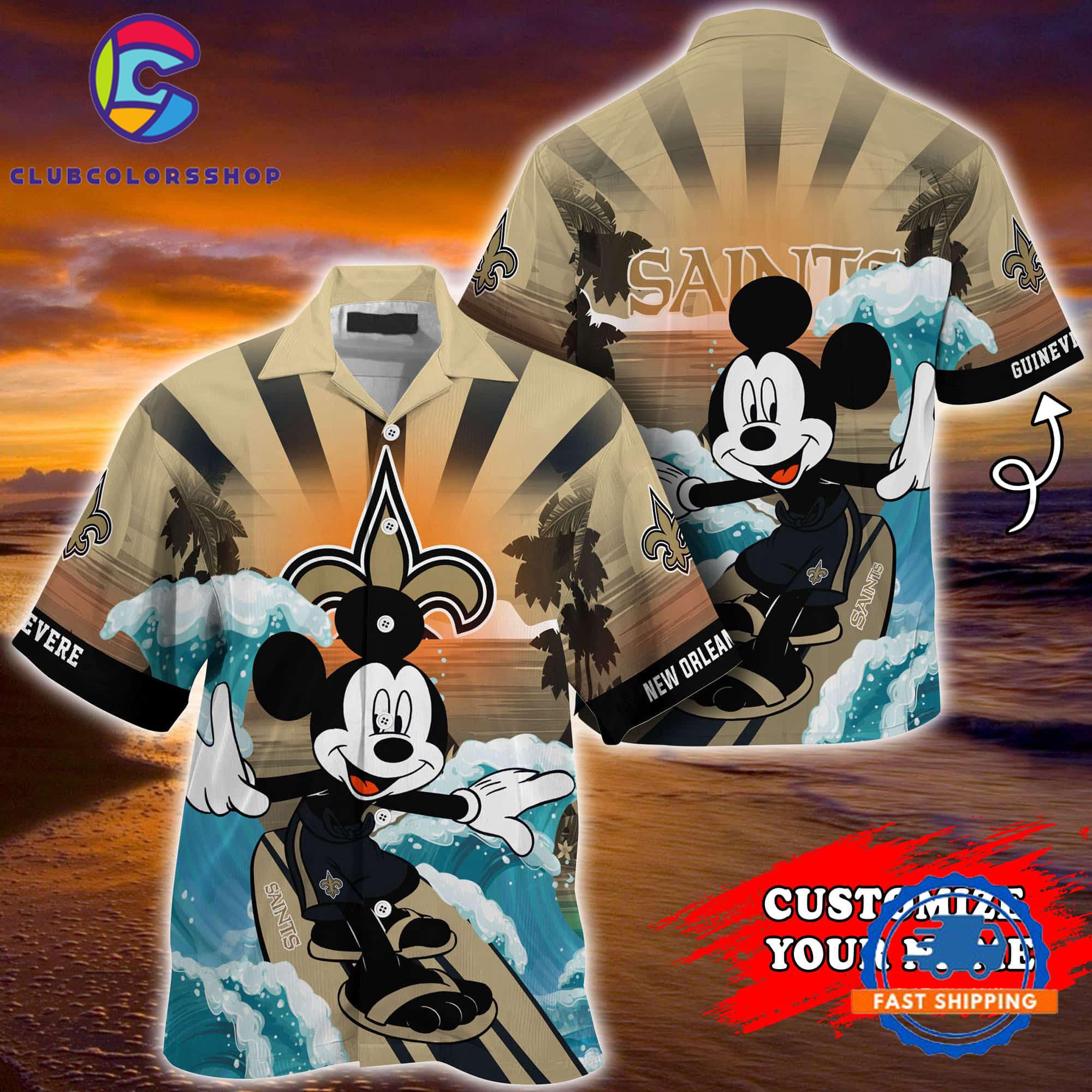 New Orleans Saints Special Mickey Mouse Movies Design Summer Hawaiian Shirt, NFL Aloha Shirt