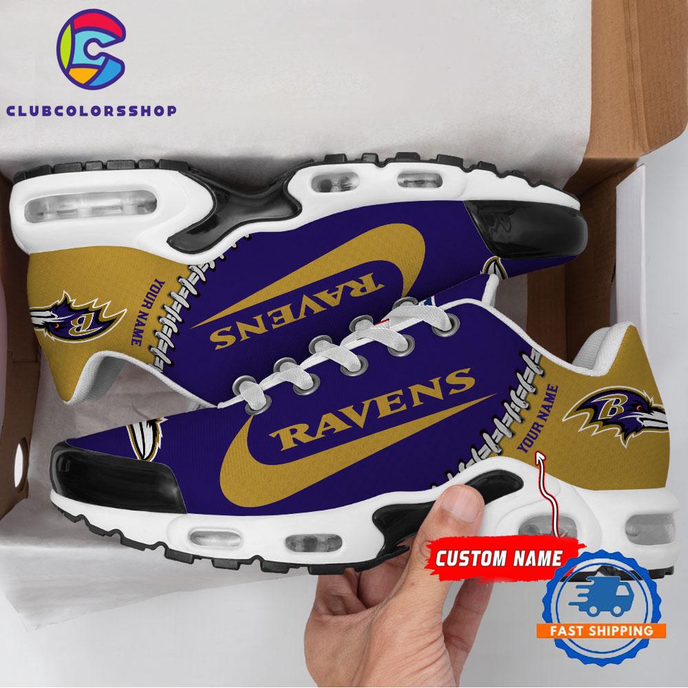 NFL Baltimore Ravens Custom Name Air Max Plus Shoes, Football Team TN Shoes Design NFL Baltimore Ravens Custom Name Air Max Plus Shoes, Football Team TN Shoes Design