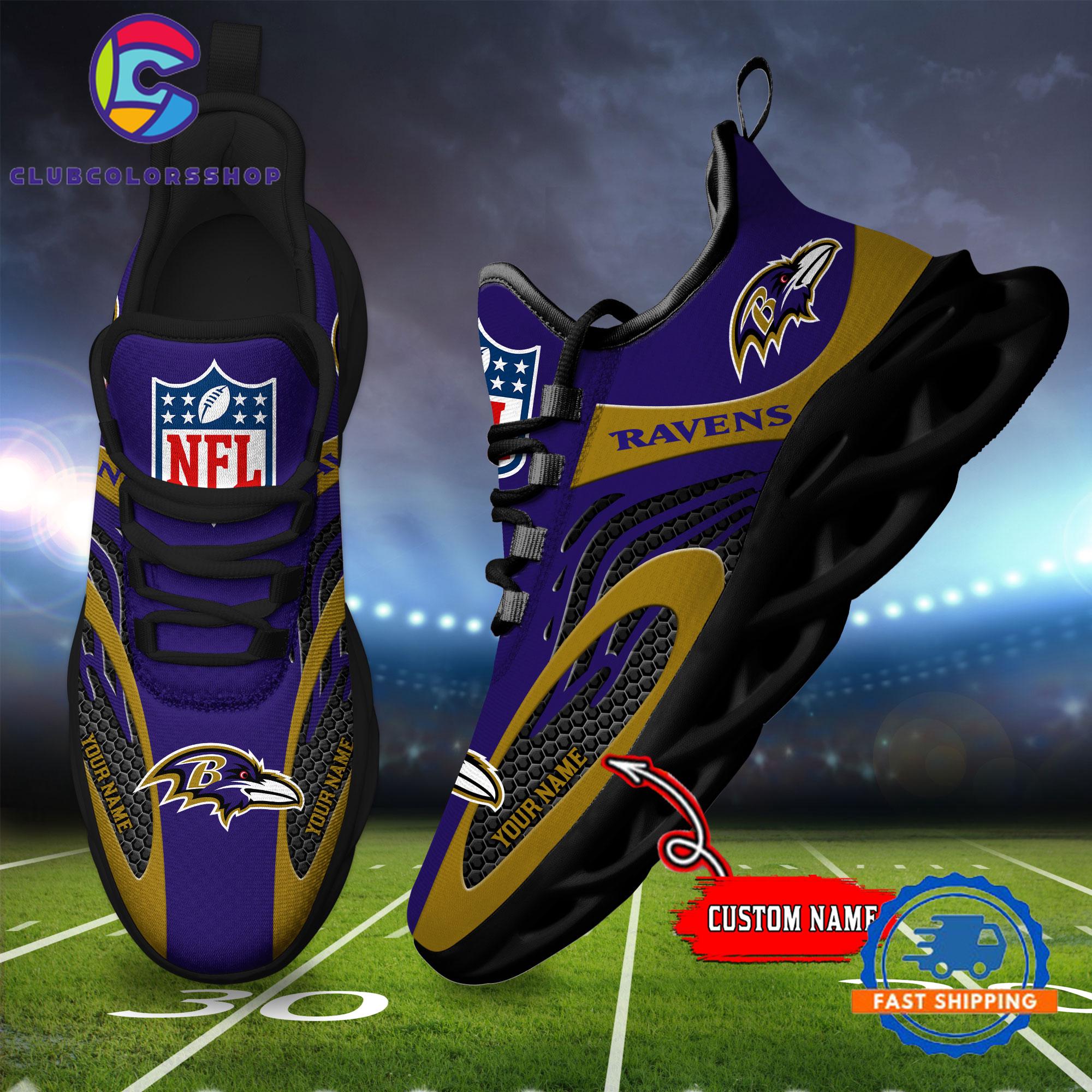 NFL Baltimore Ravens Max Soul Shoes, Football Team Design Sneaker