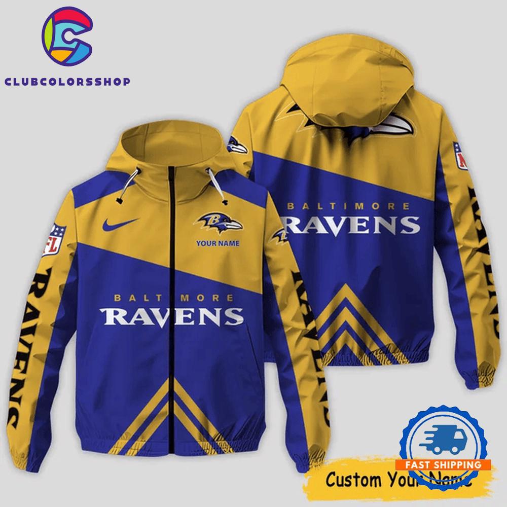 NFL Baltimore Ravens Windbreaker Outdoor Jacket, Football Outdoor Jacket Design