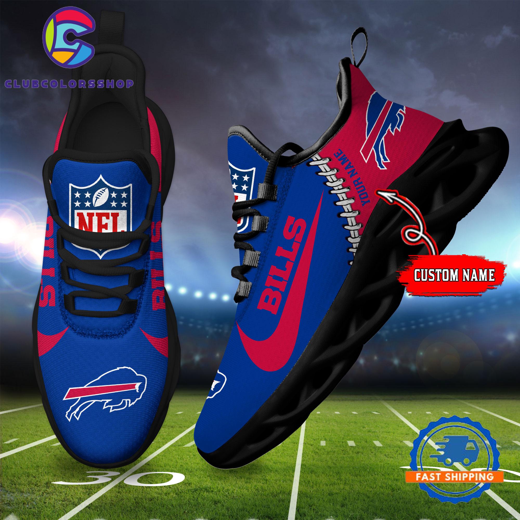 NFL Buffalo Bills Football Team Custom Name Max Soul Shoes