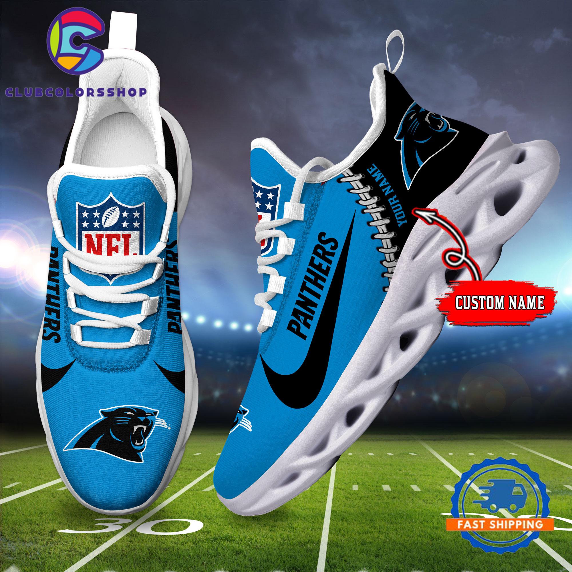 NFL Carolina Panthers Football Team Custom Name Max Soul Shoes NFL Carolina Panthers Football Team Custom Name Max Soul Shoes