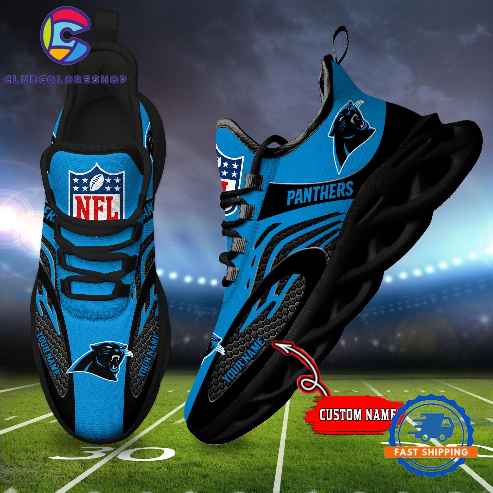 NFL Carolina Panthers Max Soul Shoes, Football Team Design Sneaker