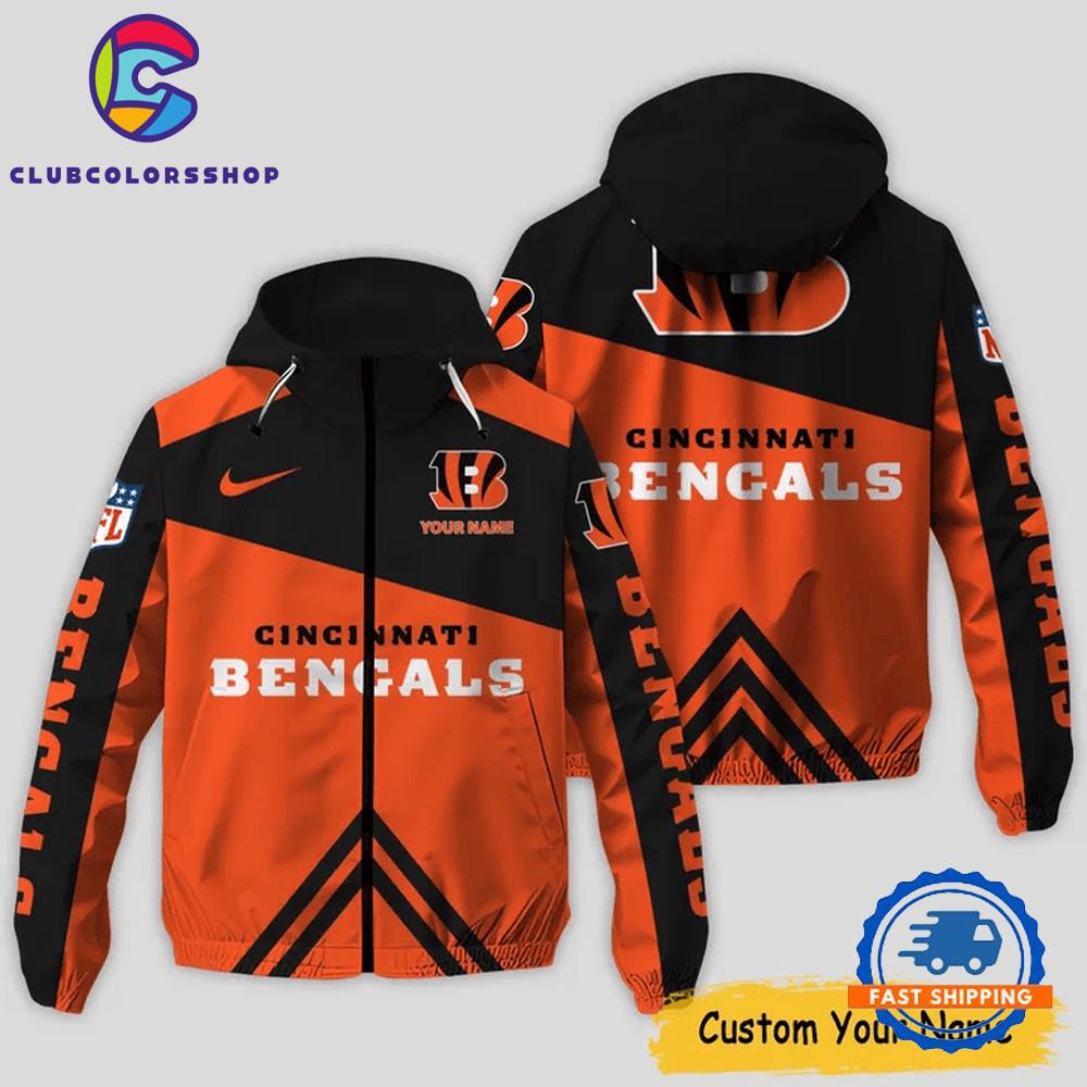 NFL Cincinnati Bengals Windbreaker Outdoor Jacket, Football Outdoor Jacket Design
