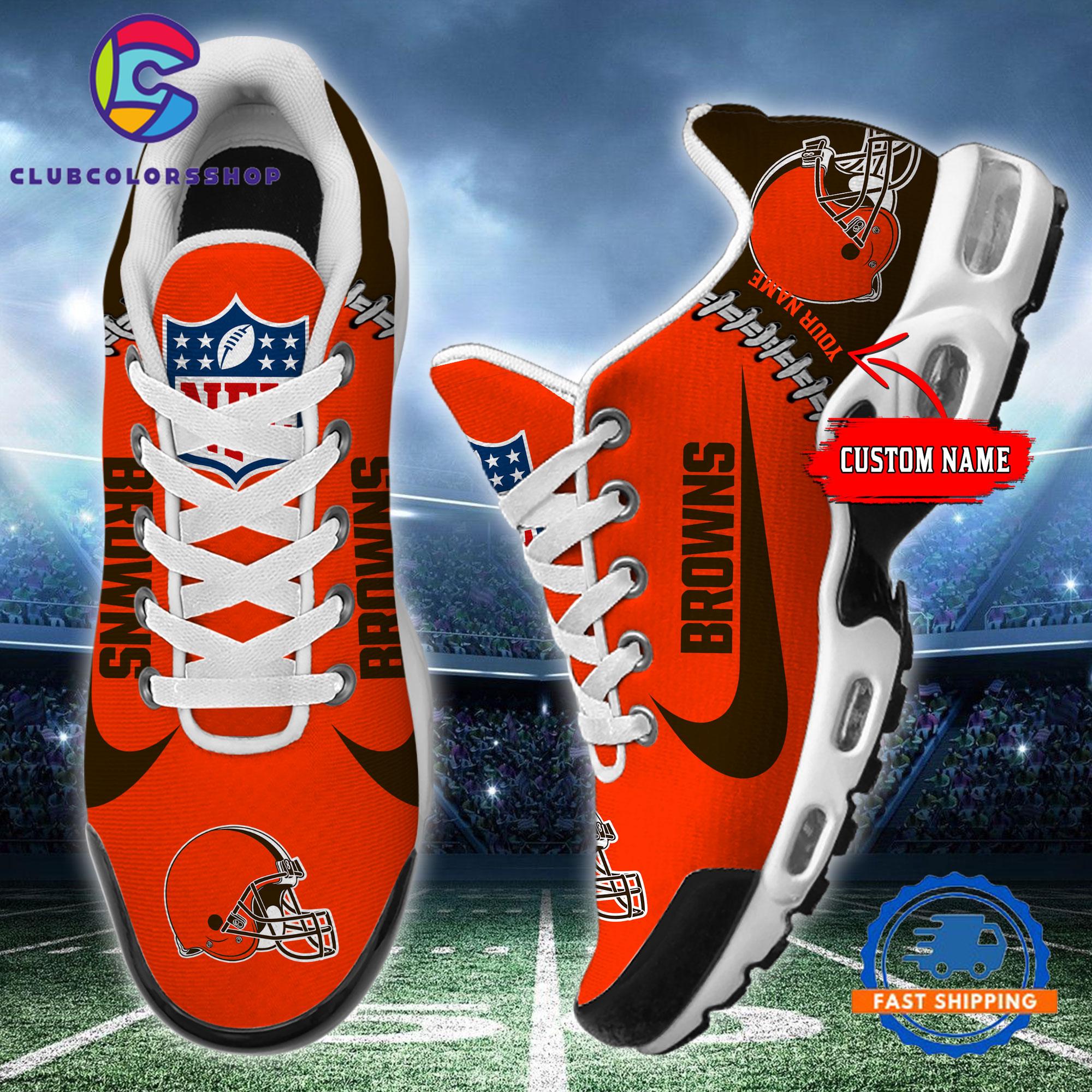 NFL Cleveland Browns Custom Name Air Max Plus Shoes, Football Team TN Shoes Design
