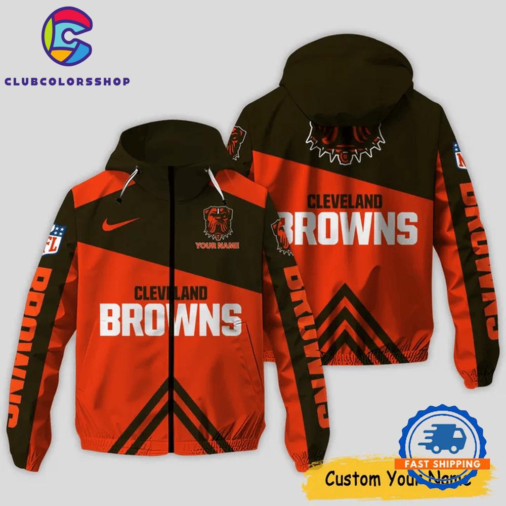NFL Cleveland Browns Windbreaker Outdoor Jacket, Football Outdoor Jacket Design