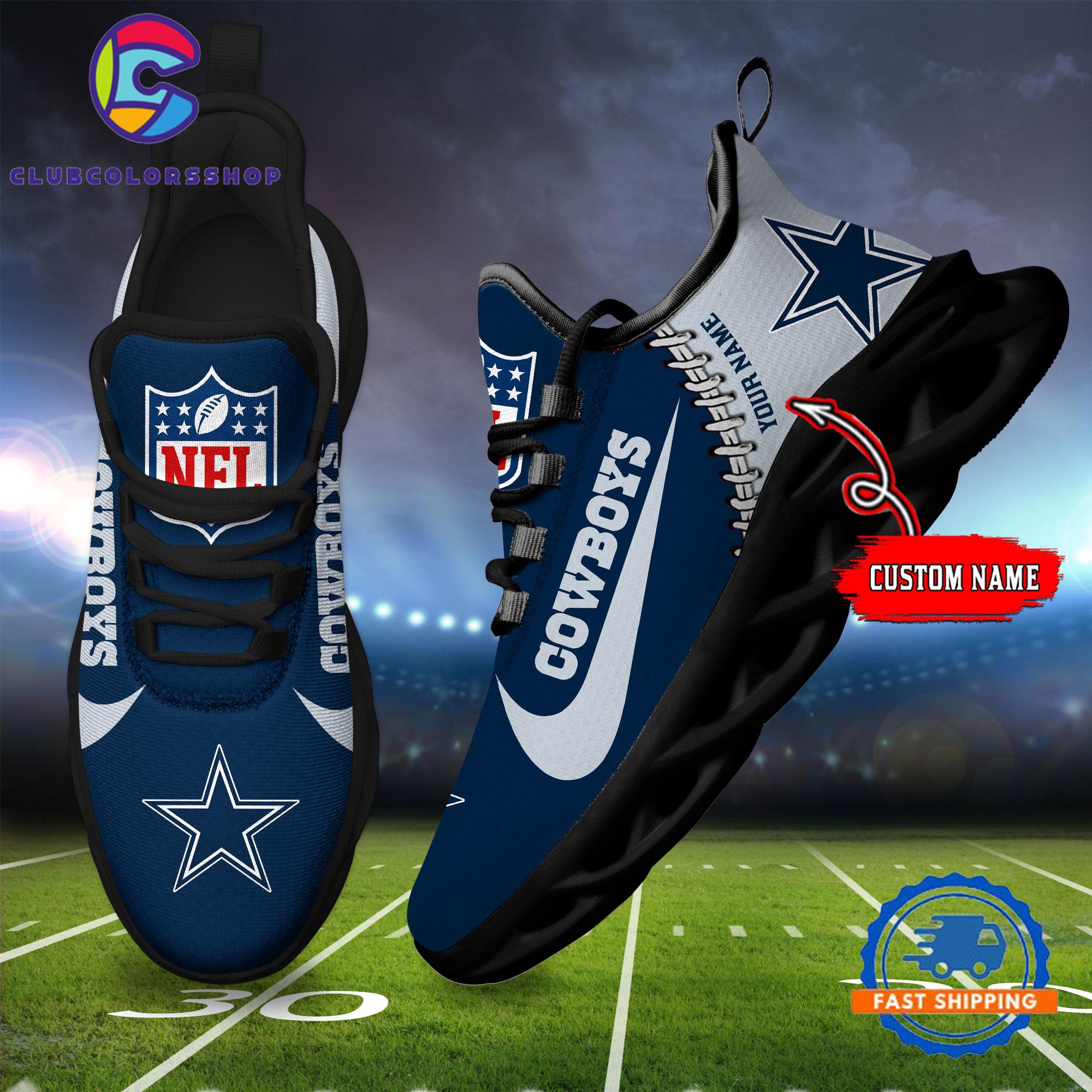 NFL Dallas Cowboys Football Team Custom Name Max Soul Shoes