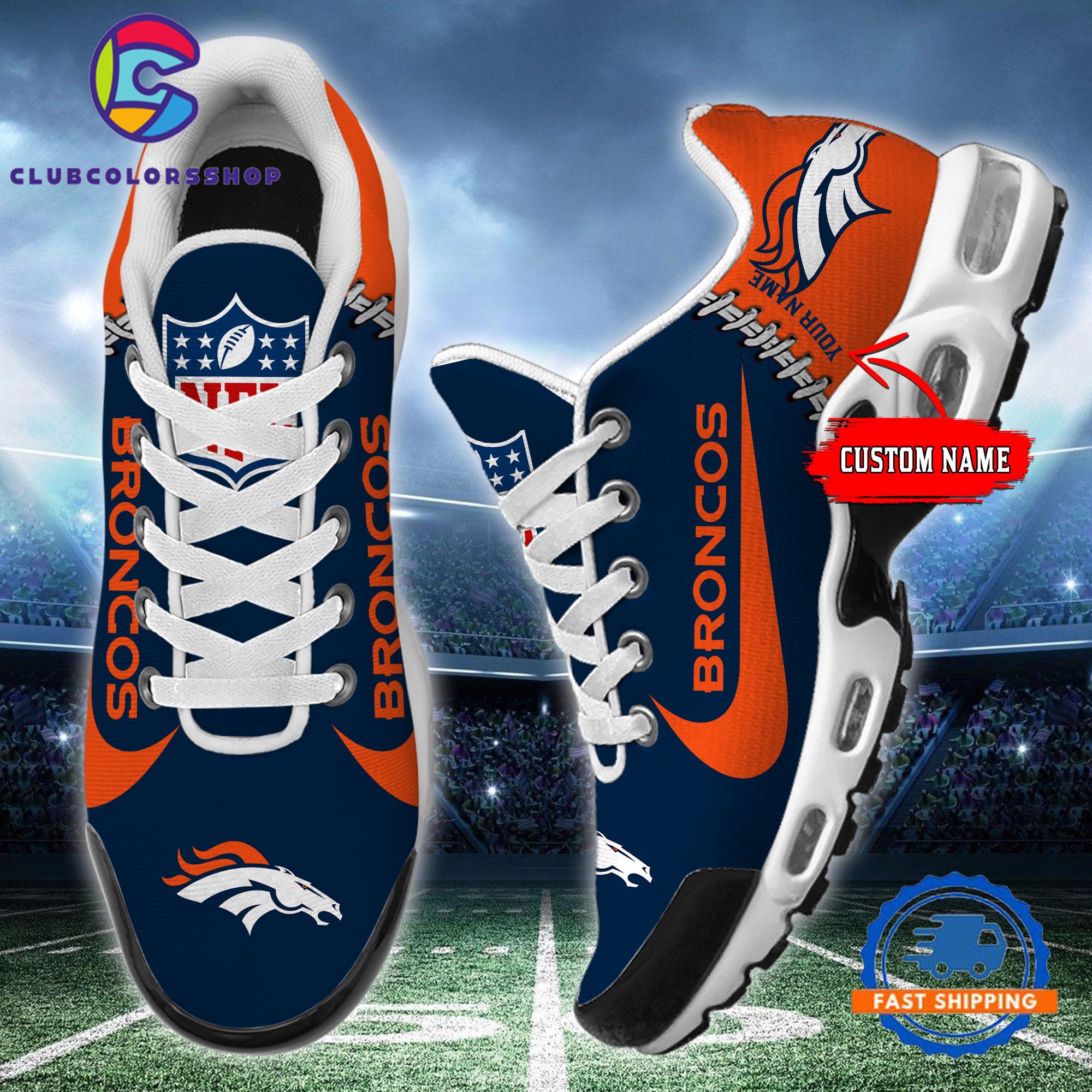 NFL Denver Broncos Custom Name Air Max Plus Shoes, Football Team TN Shoes Design