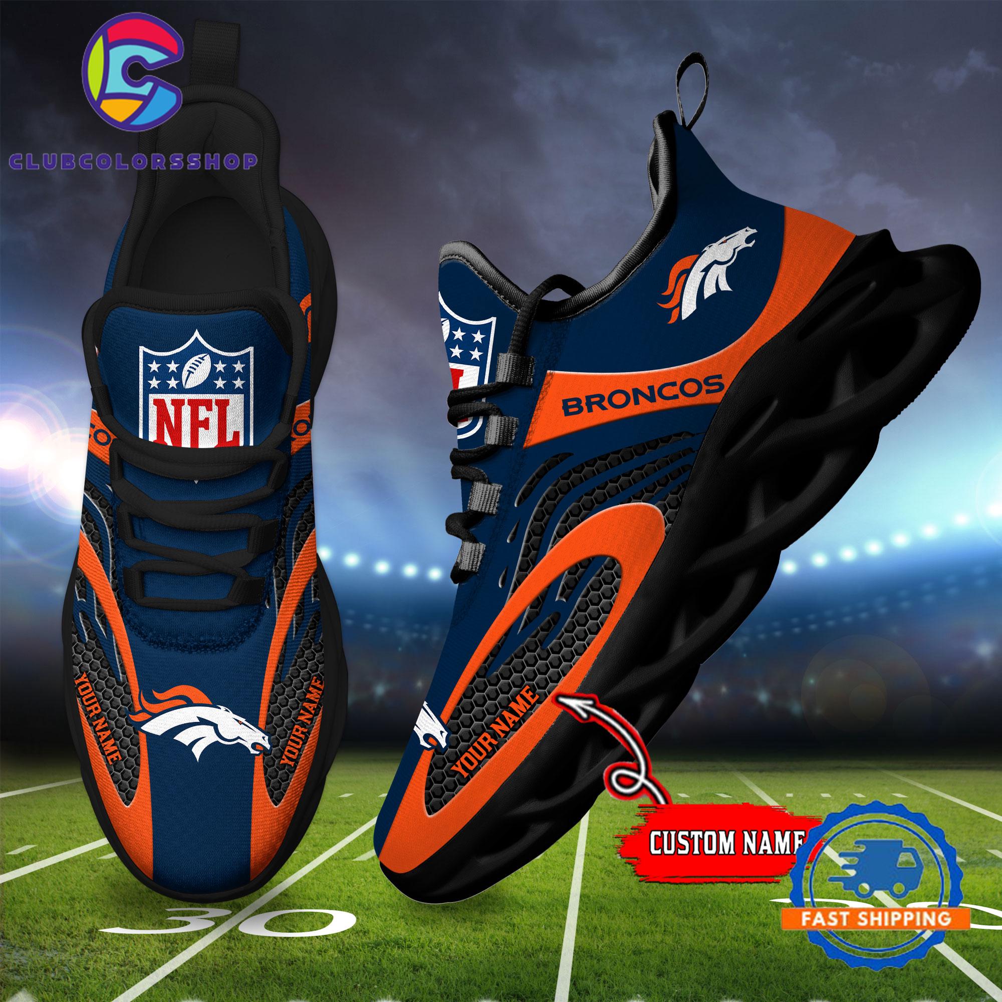 NFL Denver Broncos Max Soul Shoes, Football Team Design Sneaker