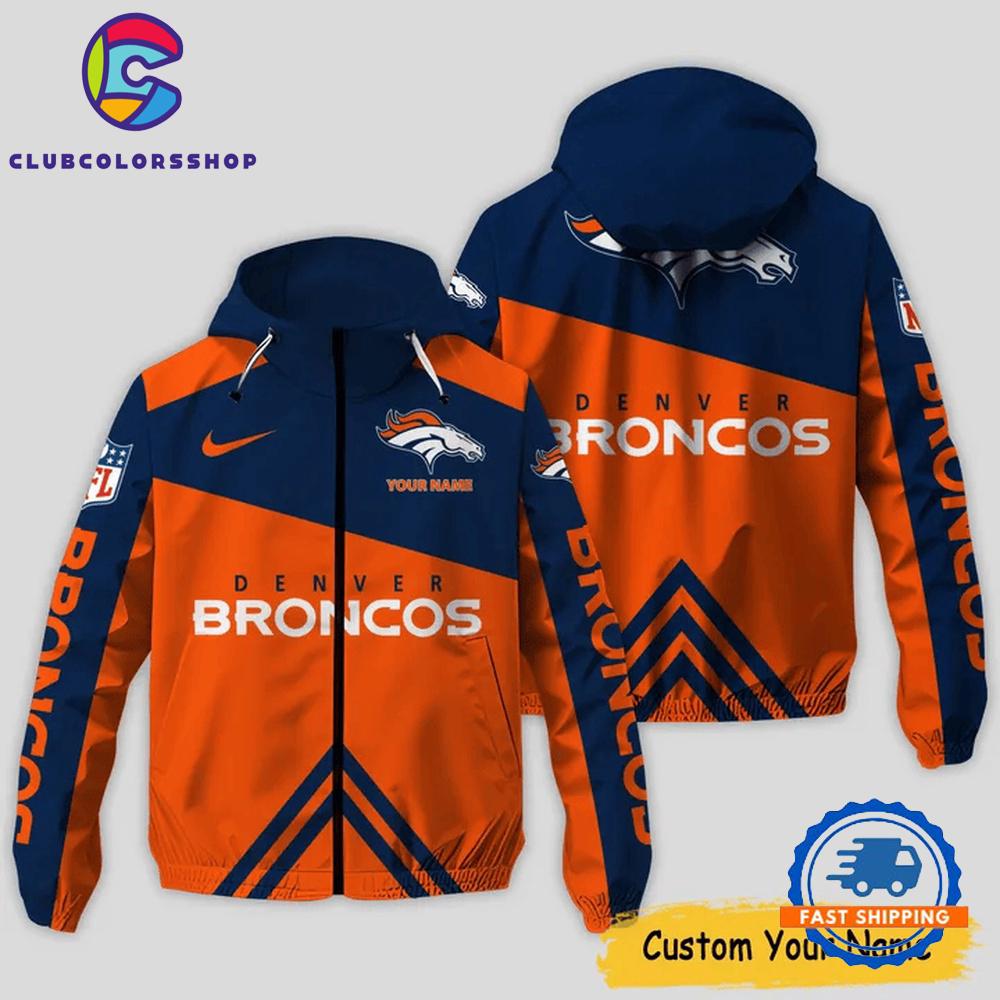 NFL Denver Broncos Windbreaker Outdoor Jacket, Football Outdoor Jacket Design