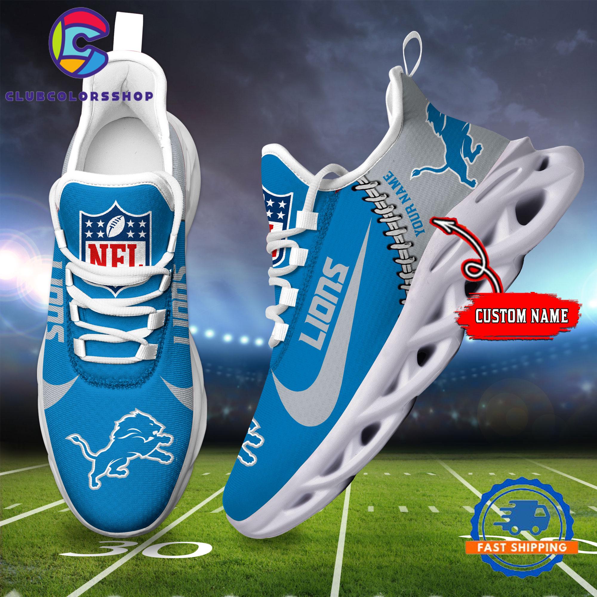 NFL Detroit Lions Football Team Custom Name Max Soul Shoes NFL Detroit Lions Football Team Custom Name Max Soul Shoes