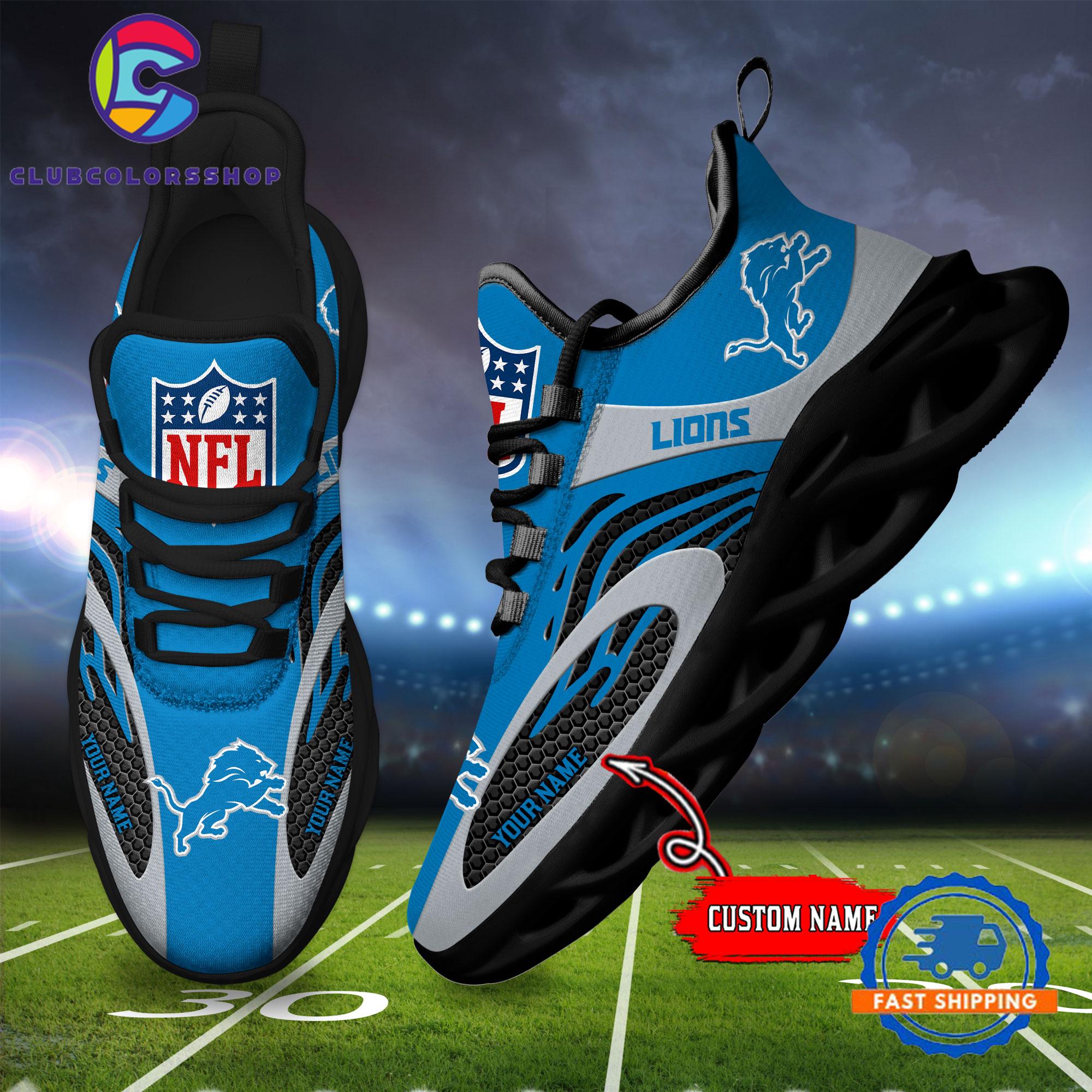NFL Detroit Lions Max Soul Shoes, Football Team Design Sneaker