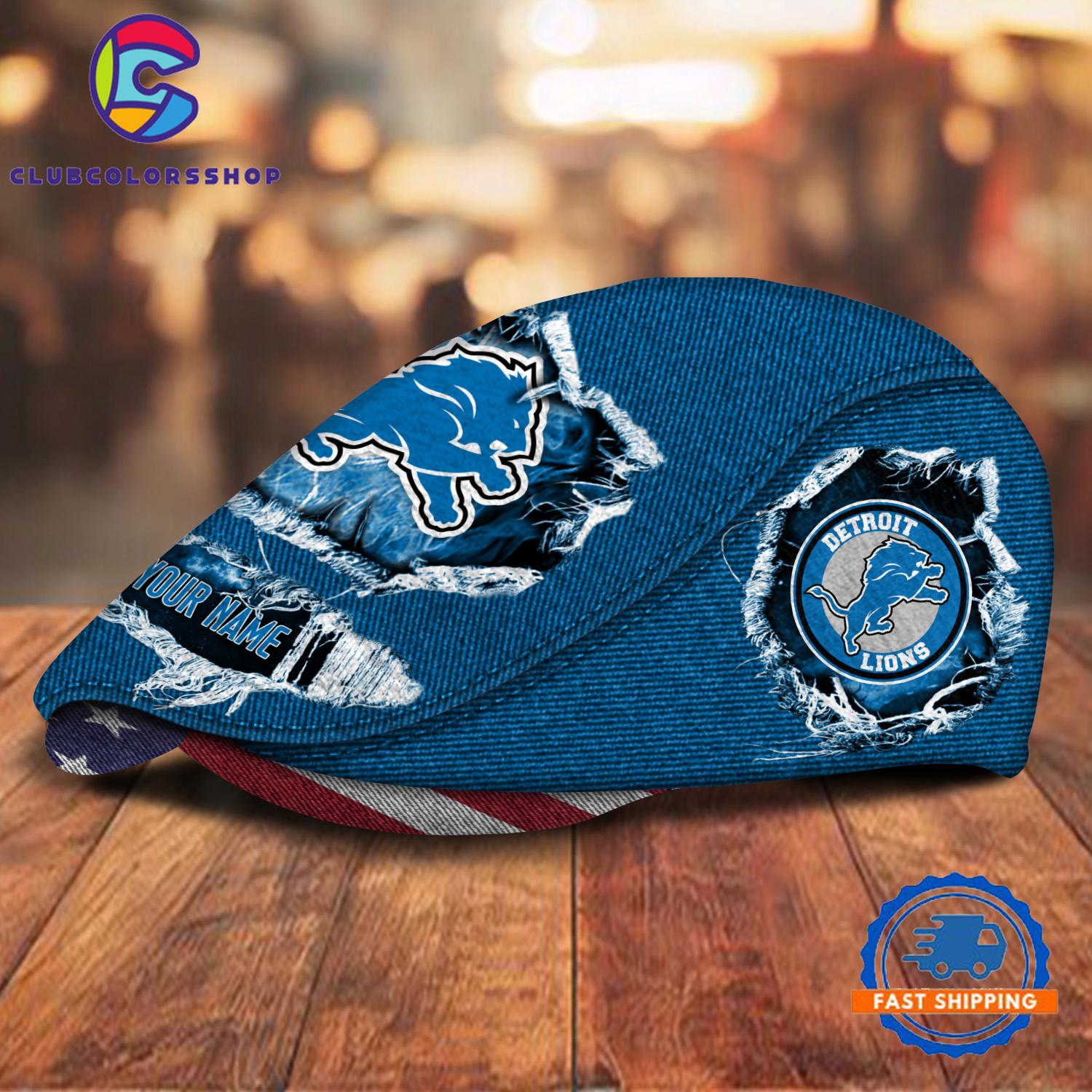 NFL Detroit Lions Special Football Team Logo Custom Jeff Cap Design