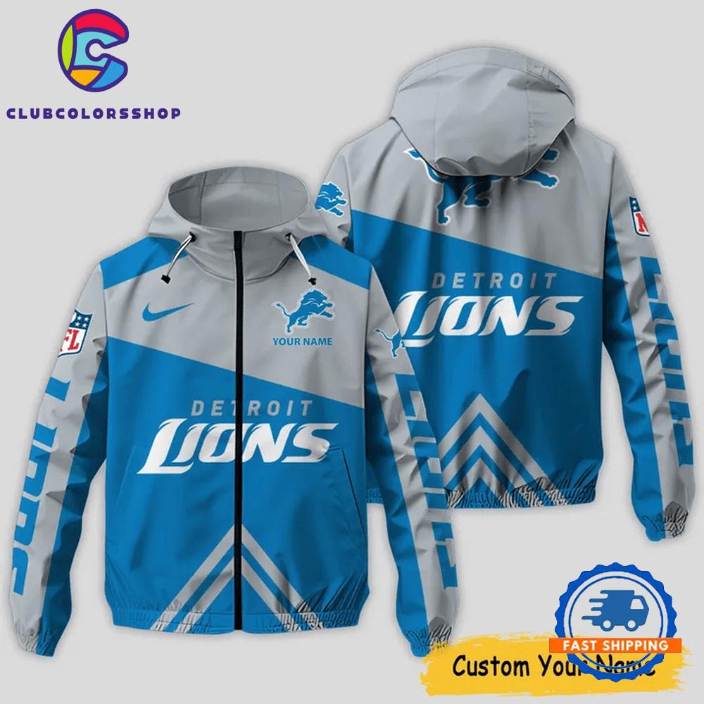 NFL Detroit Lions Windbreaker Outdoor Jacket, Football Outdoor Jacket Design