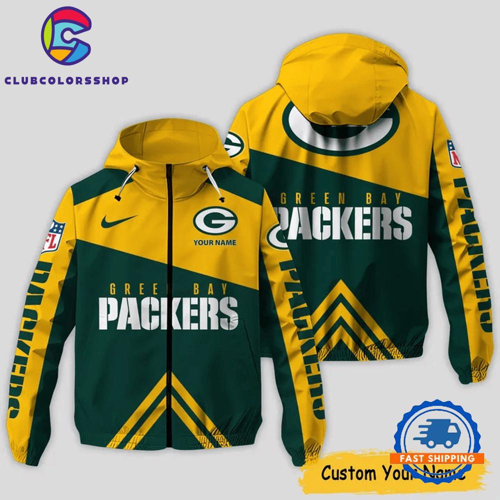 NFL Green Bay Packers Windbreaker Outdoor Jacket, Football Outdoor Jacket Design
