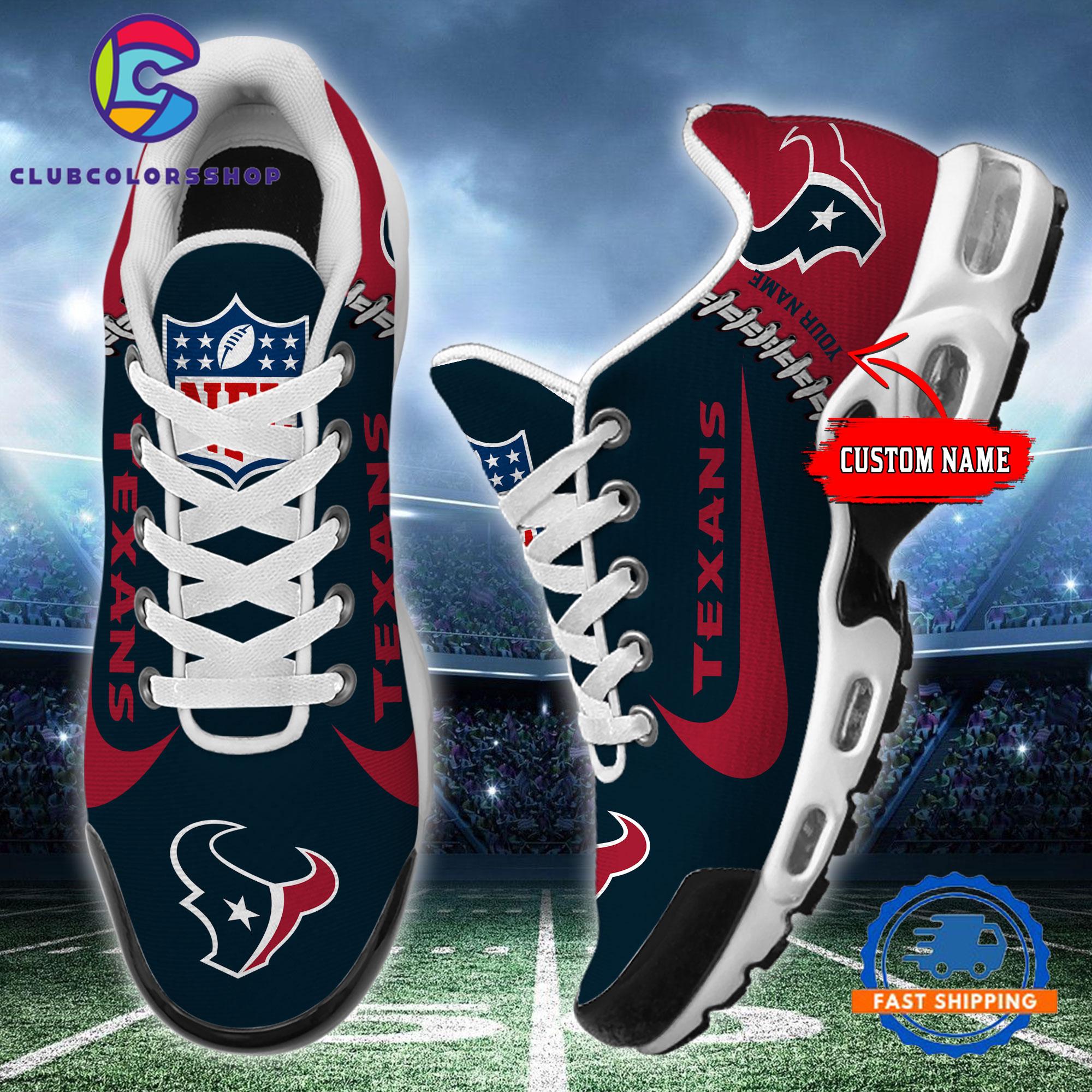 NFL Houston Texans Custom Name Air Max Plus Shoes, Football Team TN Shoes Design