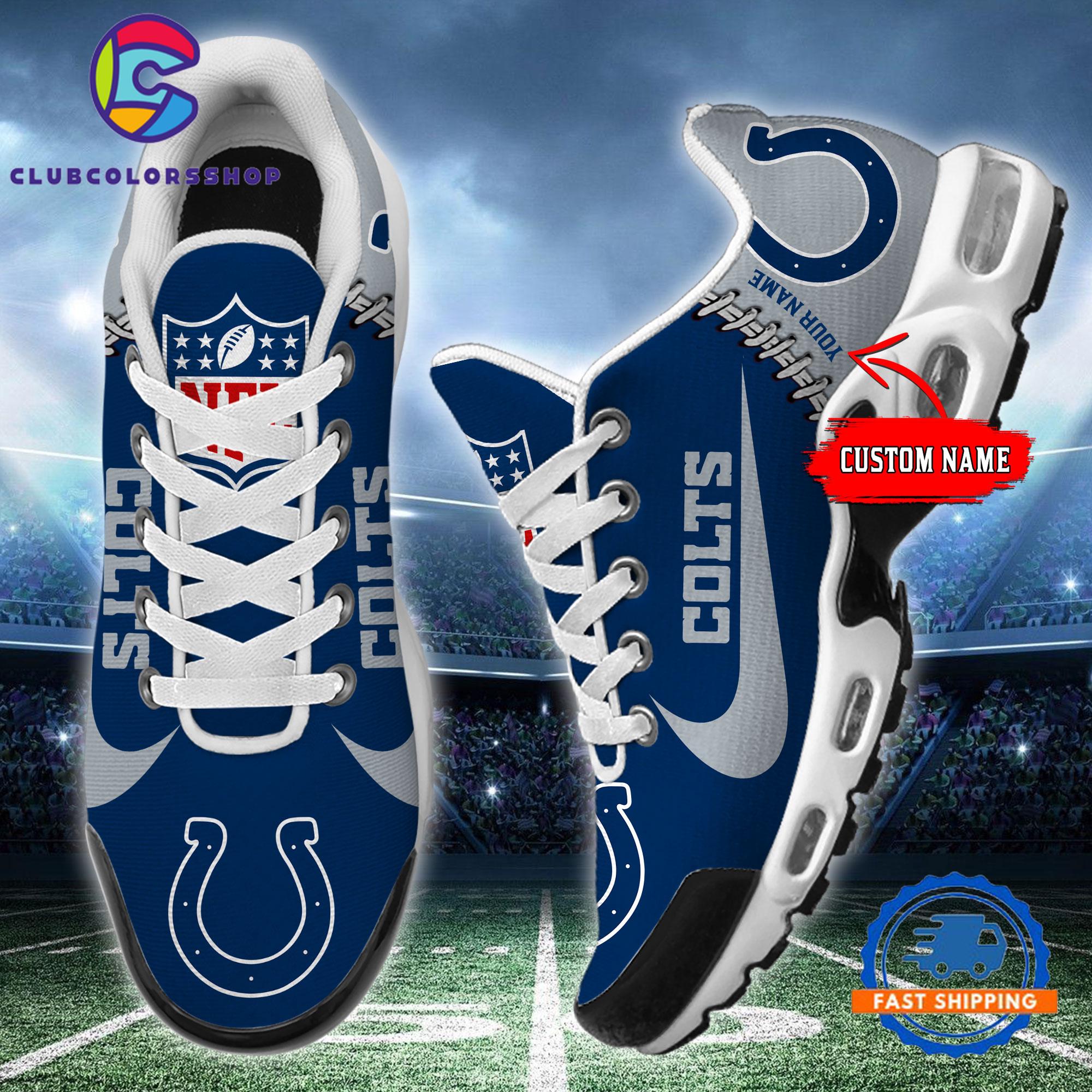 NFL Indianapolis Colts Custom Name Air Max Plus Shoes, Football Team TN Shoes Design
