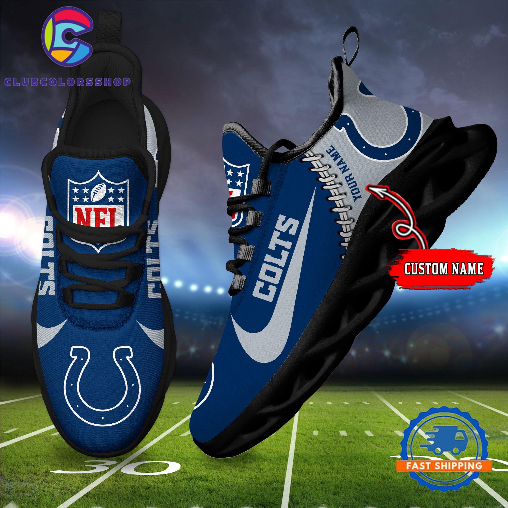 NFL Indianapolis Colts Football Team Custom Name Max Soul Shoes