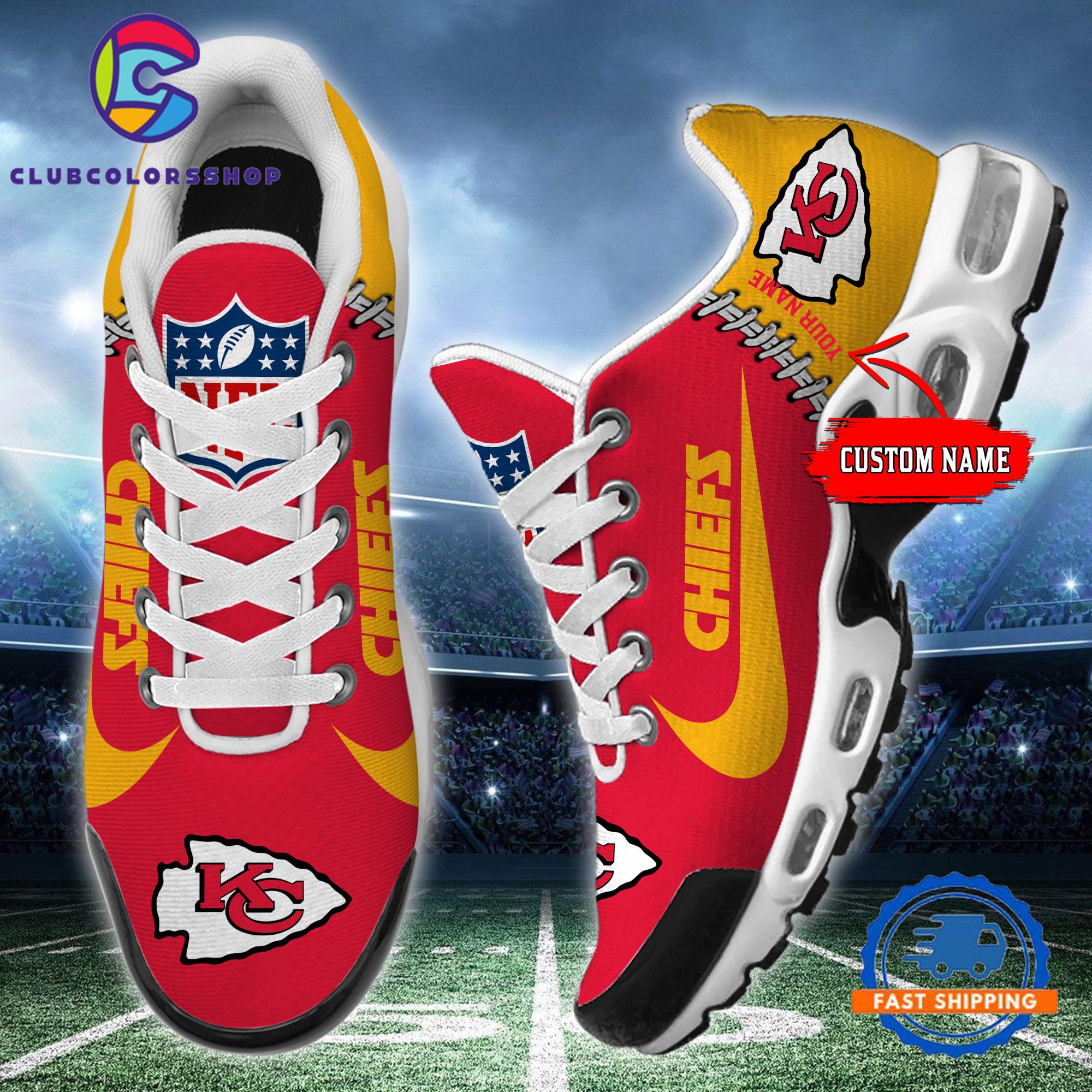 NFL Kansas City Chiefs Custom Name Air Max Plus Shoes, Football Team TN Shoes Design