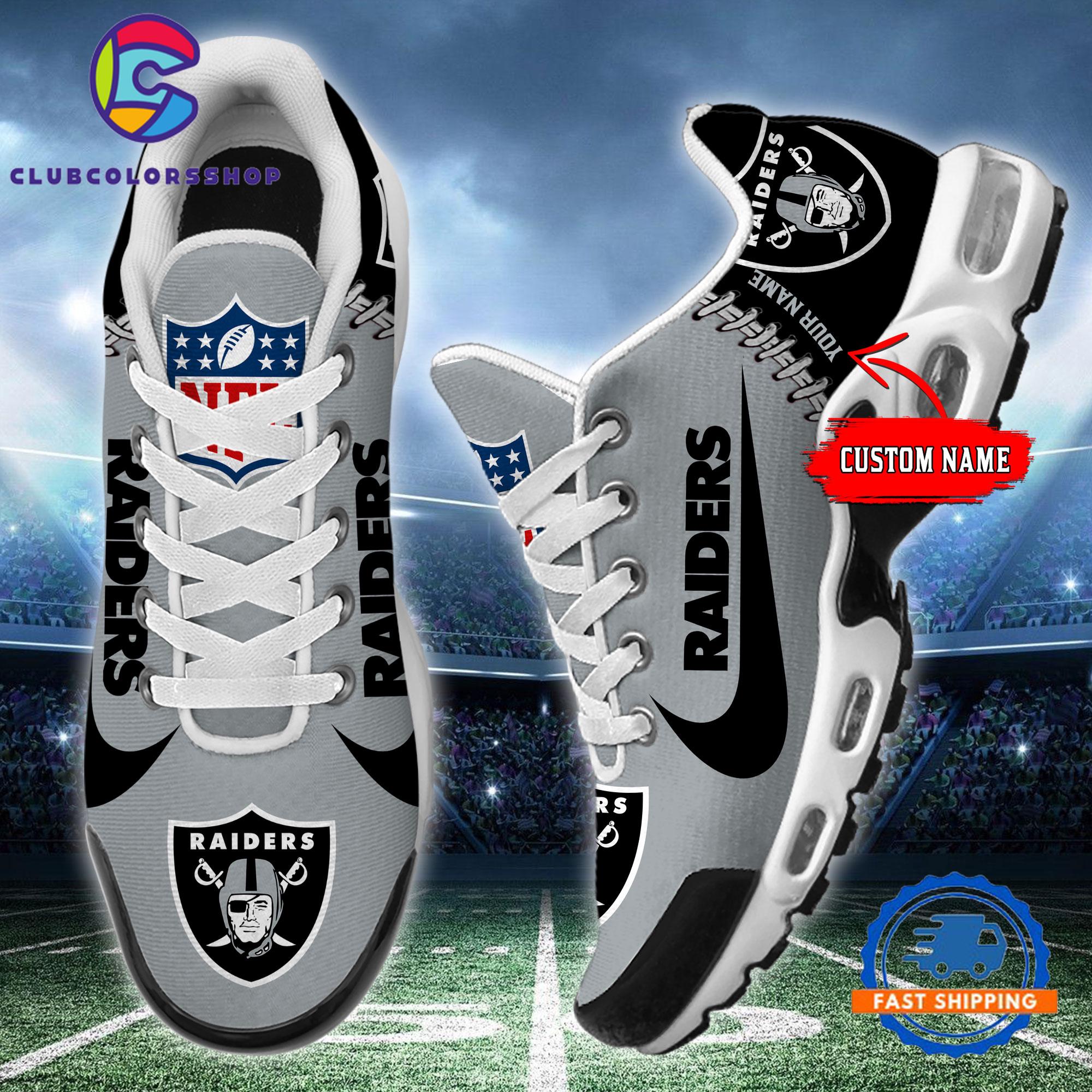 NFL Las Vegas Raiders Custom Name Air Max Plus Shoes, Football Team TN Shoes Design