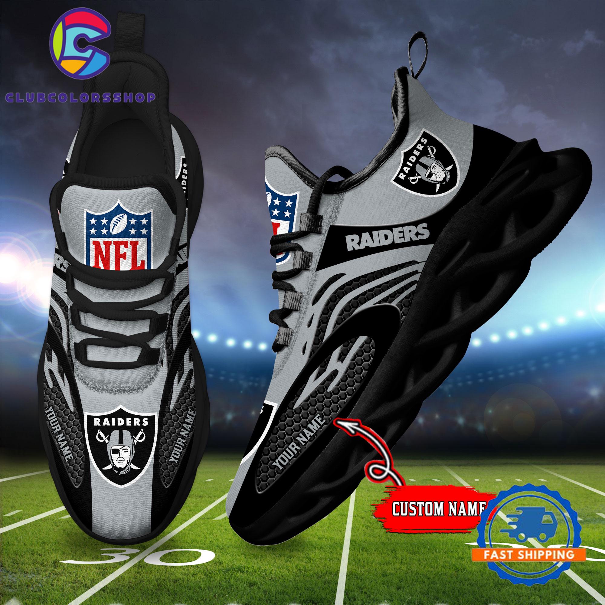 NFL Las Vegas Raiders Max Soul Shoes, Football Team Design Sneaker
