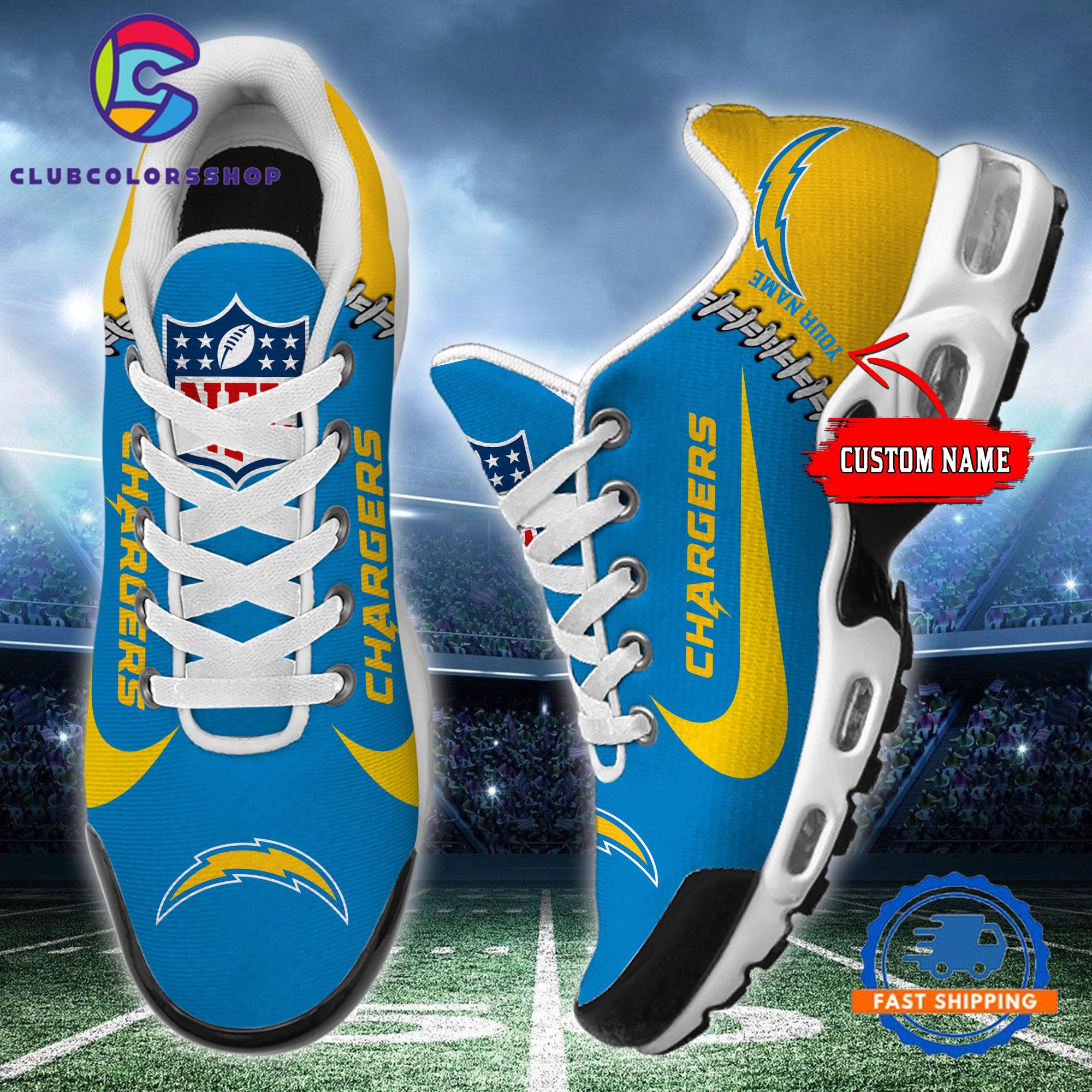 NFL Los Angeles Chargers Custom Name Air Max Plus Shoes, Football Team TN Shoes Design