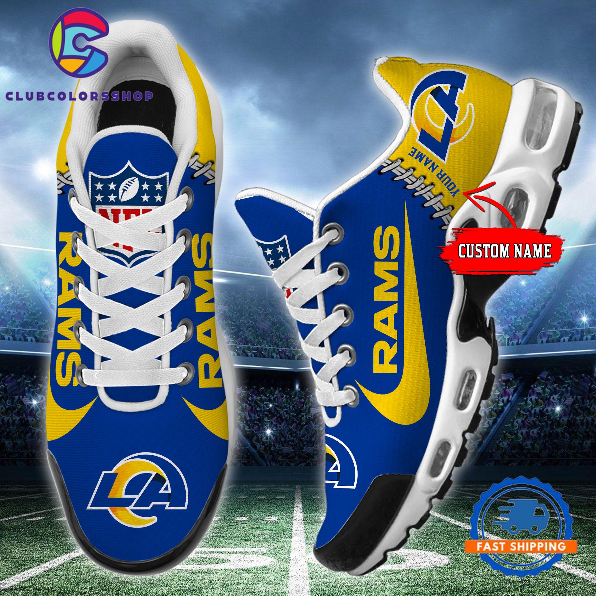 NFL Los Angeles Rams Custom Name Air Max Plus Shoes, Football Team TN Shoes Design