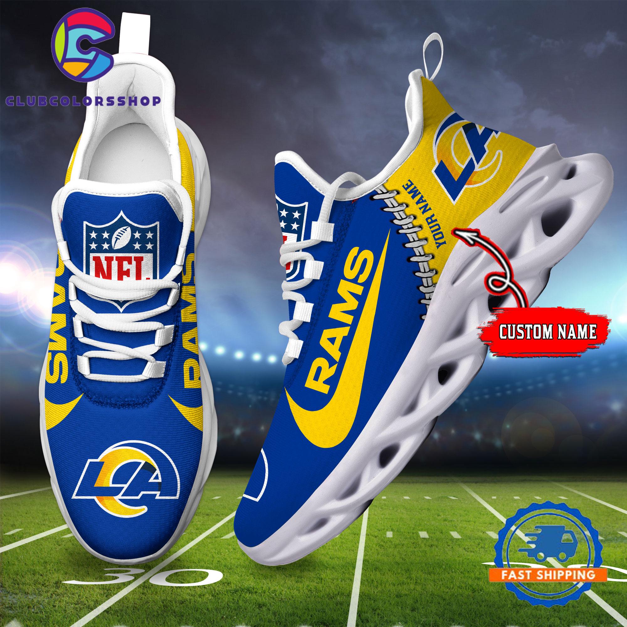 NFL Los Angeles Rams Football Team Custom Name Max Soul Shoes NFL Los Angeles Rams Football Team Custom Name Max Soul Shoes