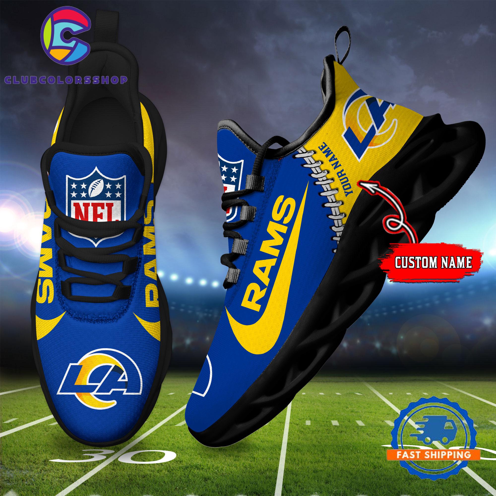 NFL Los Angeles Rams Football Team Custom Name Max Soul Shoes