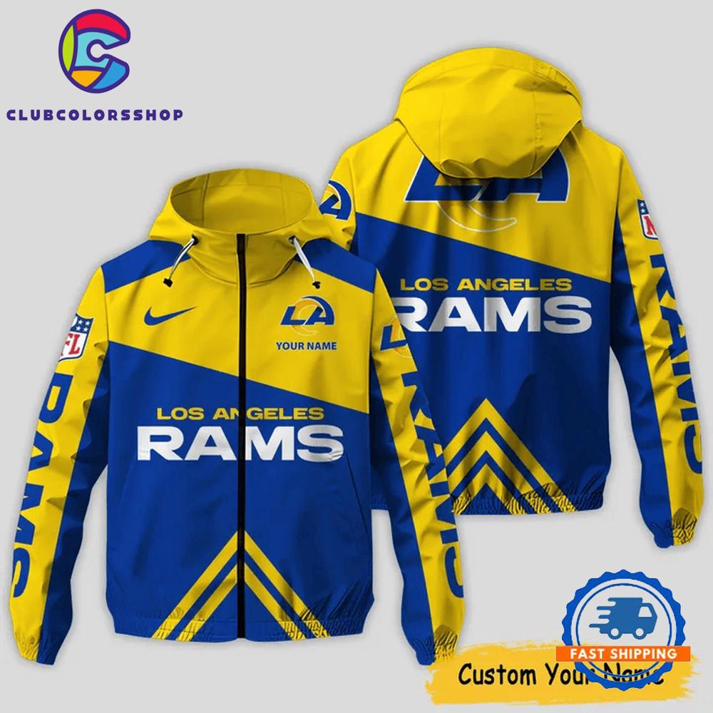 NFL Los Angeles Rams Windbreaker Outdoor Jacket, Football Outdoor Jacket Design