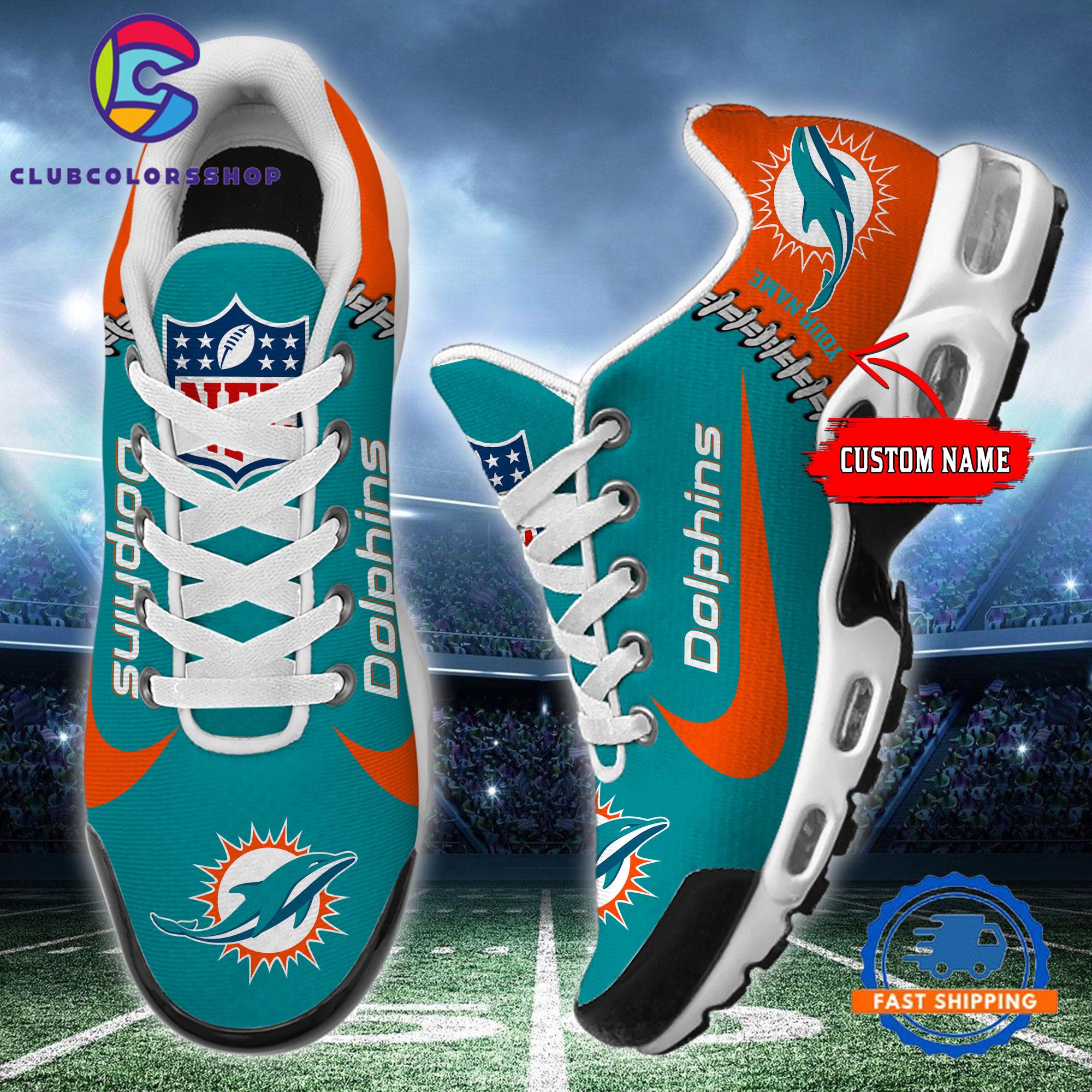 NFL Miami Dolphins Custom Name Air Max Plus Shoes, Football Team TN Shoes Design