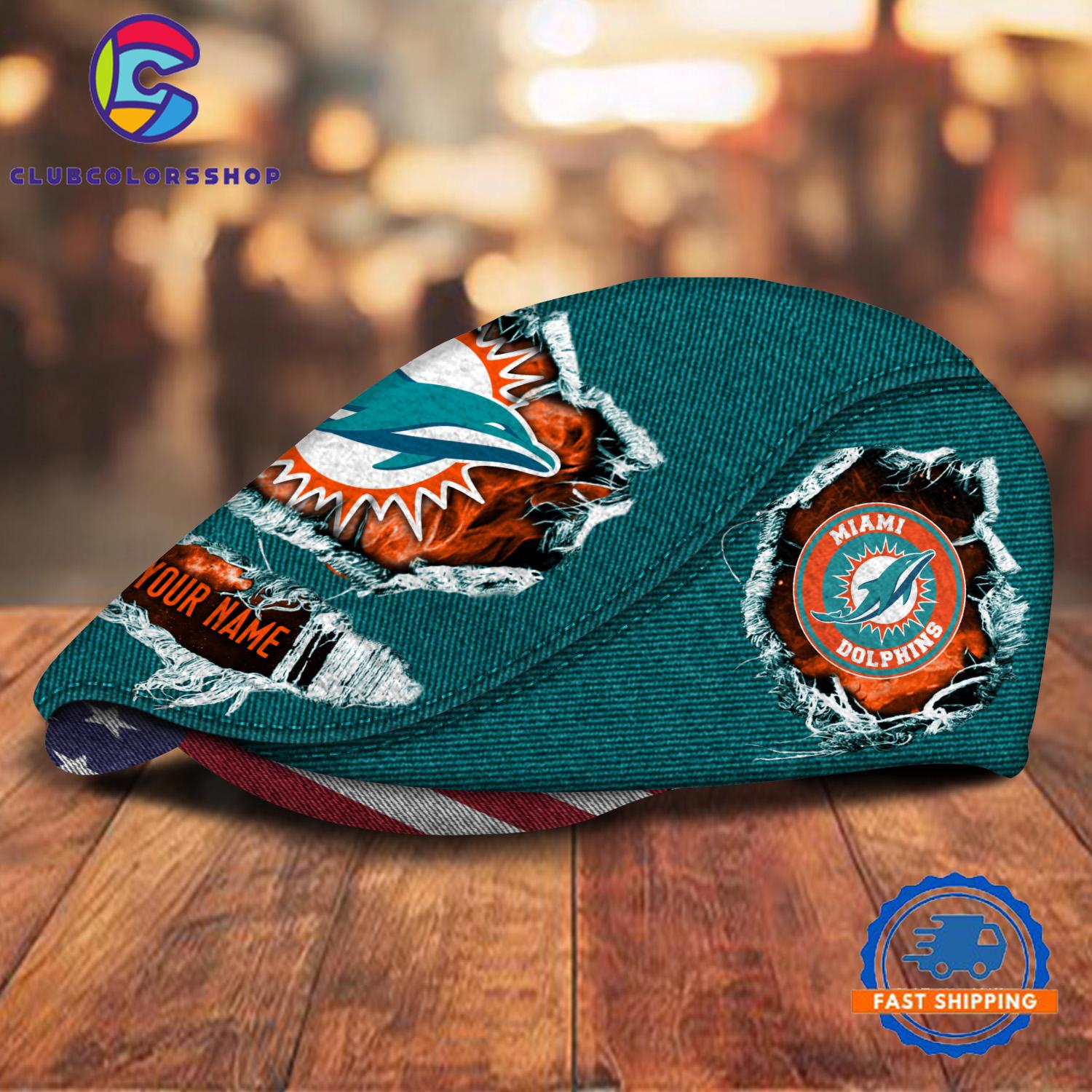 NFL Miami Dolphins Special Football Team Logo Custom Jeff Cap Design