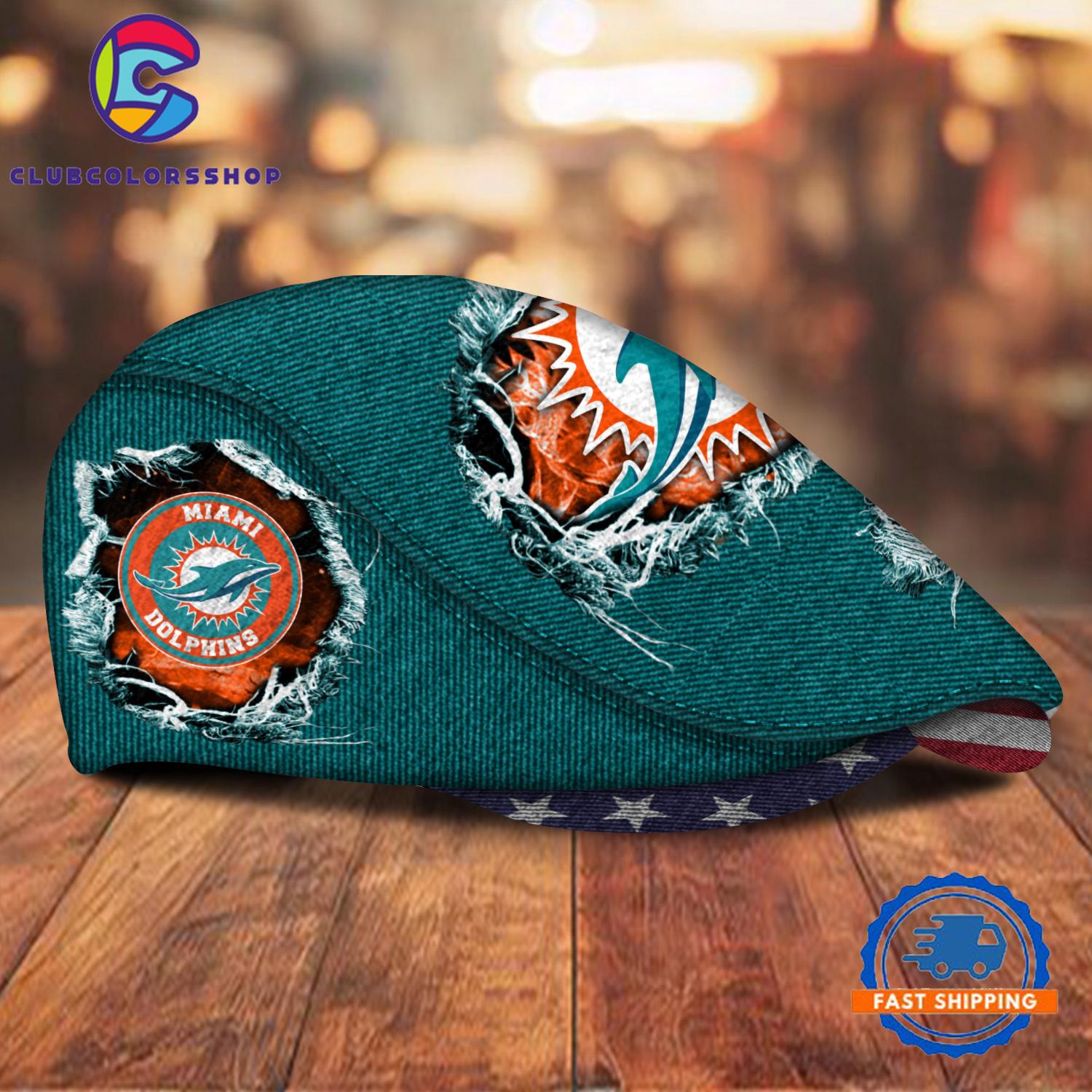 NFL Miami Dolphins Special Football Team Logo Custom Jeff Cap Design NFL Miami Dolphins Special Football Team Logo Custom Jeff Cap Design